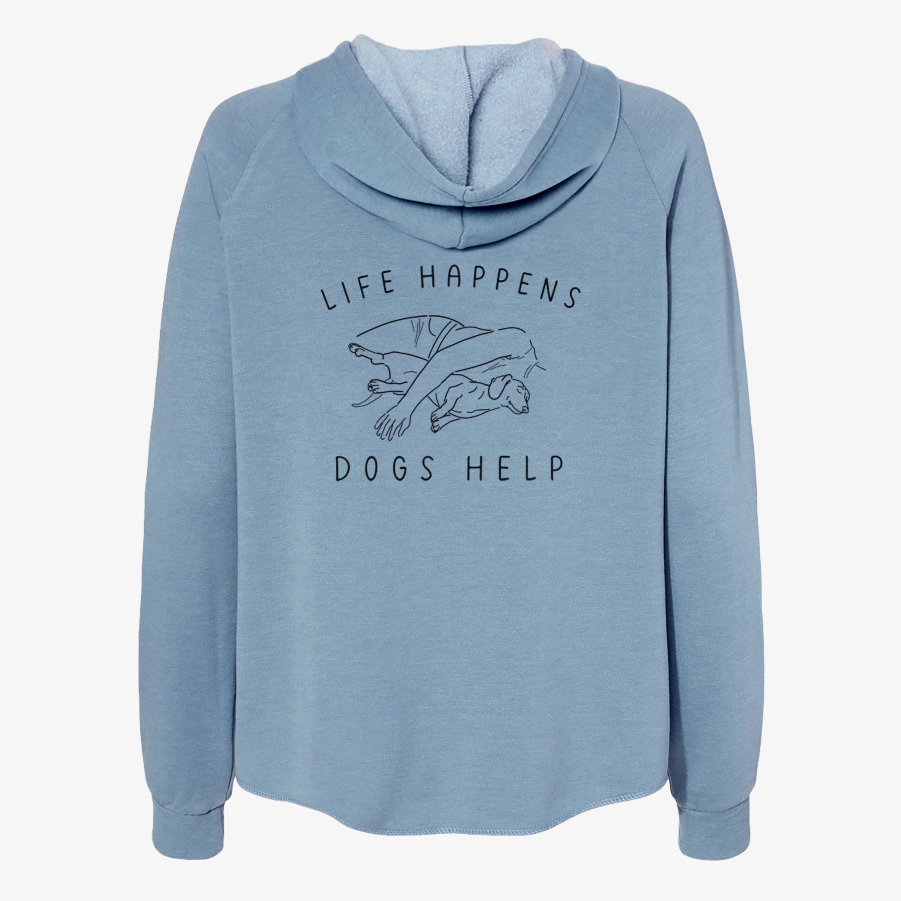 Life Happens Dogs Help - Dachshund - Women's Cali Wave Zip-Up Sweatshirt