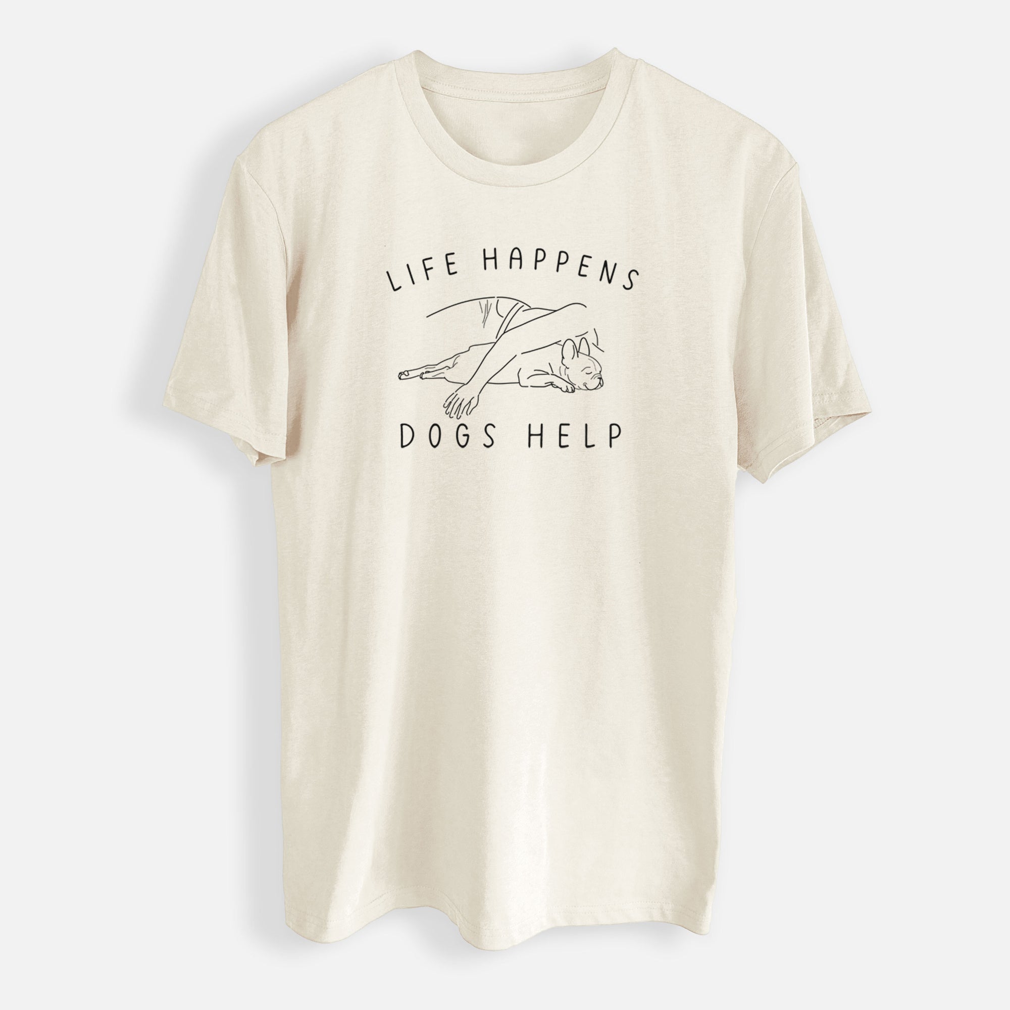 Life Happens Dogs Help - French Bulldog - Mens Everyday Staple Tee