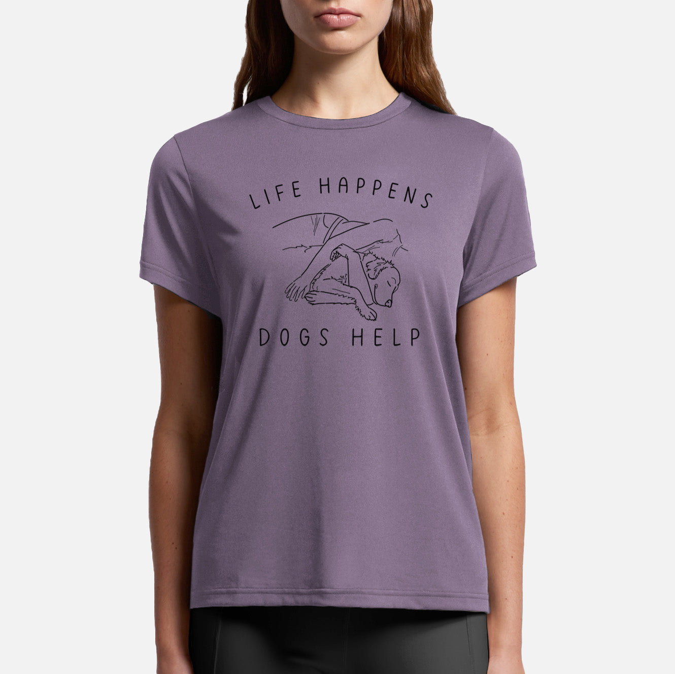 Life Happens Dogs Help - Golden Retriever - Womens Everyday Maple Tee