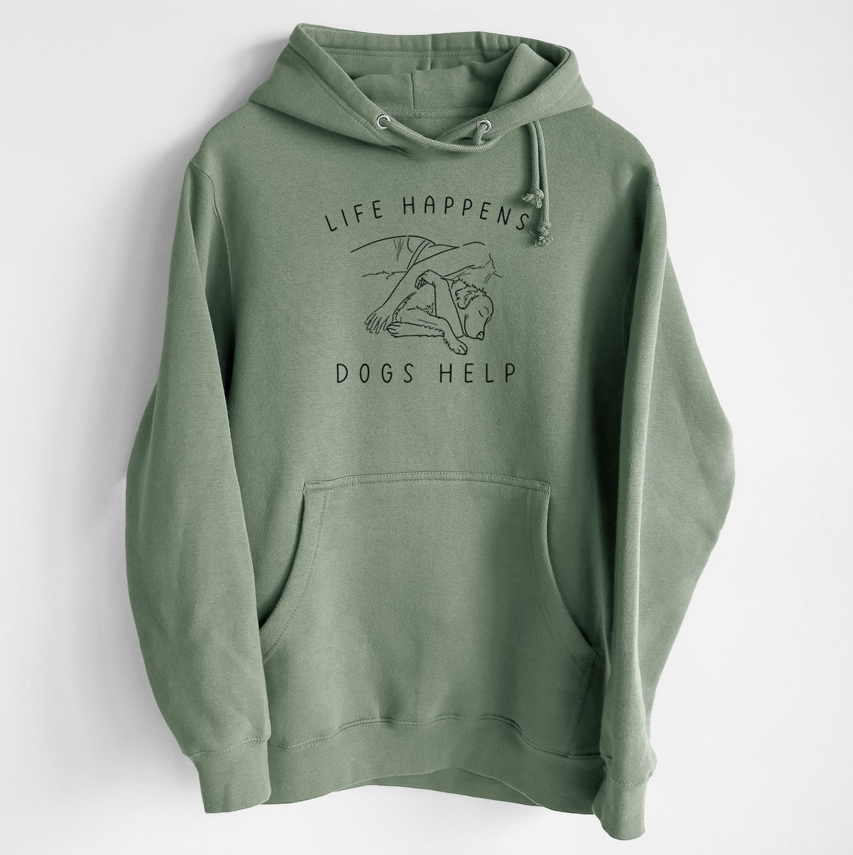 Life Happens Dogs Help - Golden Retriever - Heavyweight Fleece Hoodie