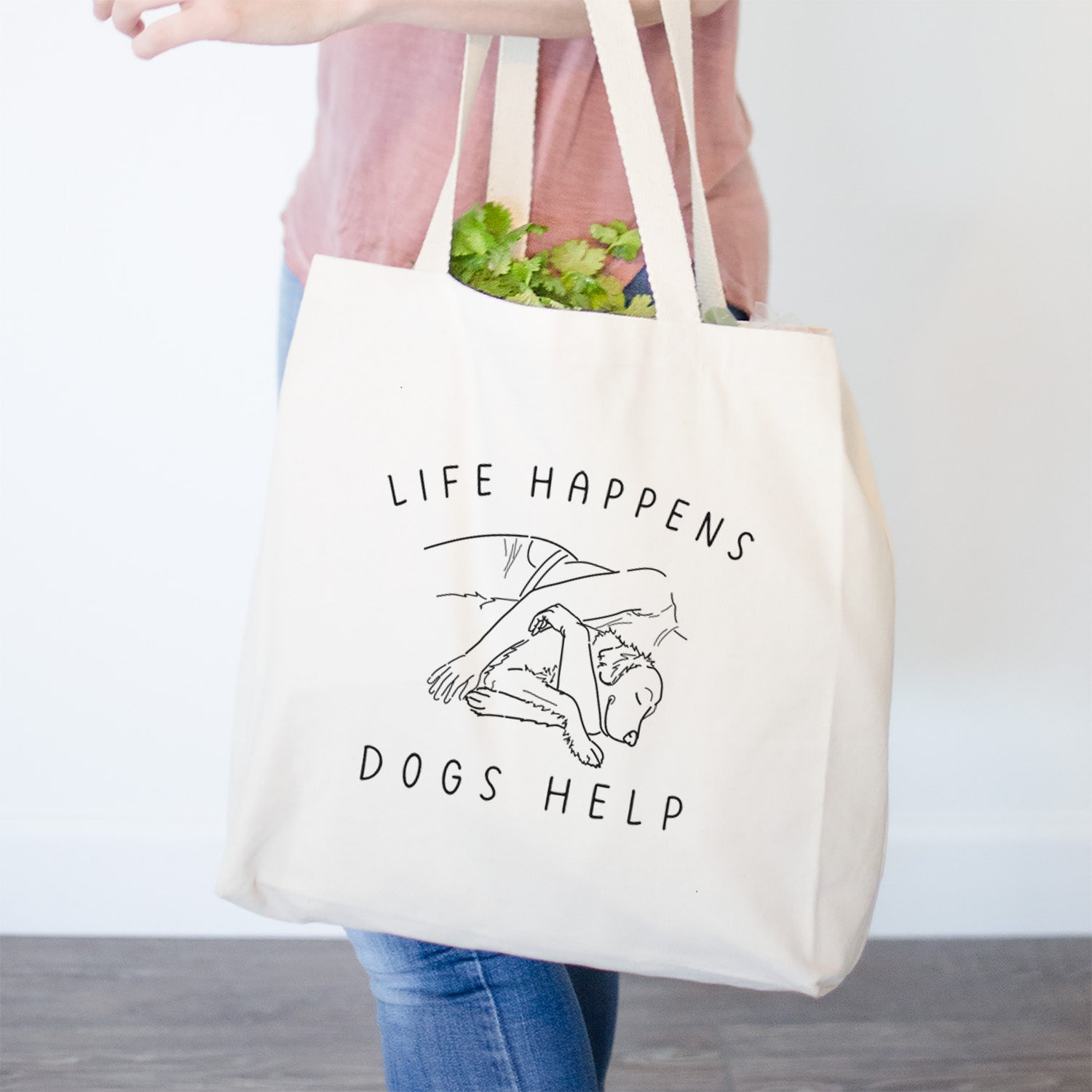 Life Happens Dogs Help - Golden Retriever- Tote Bag