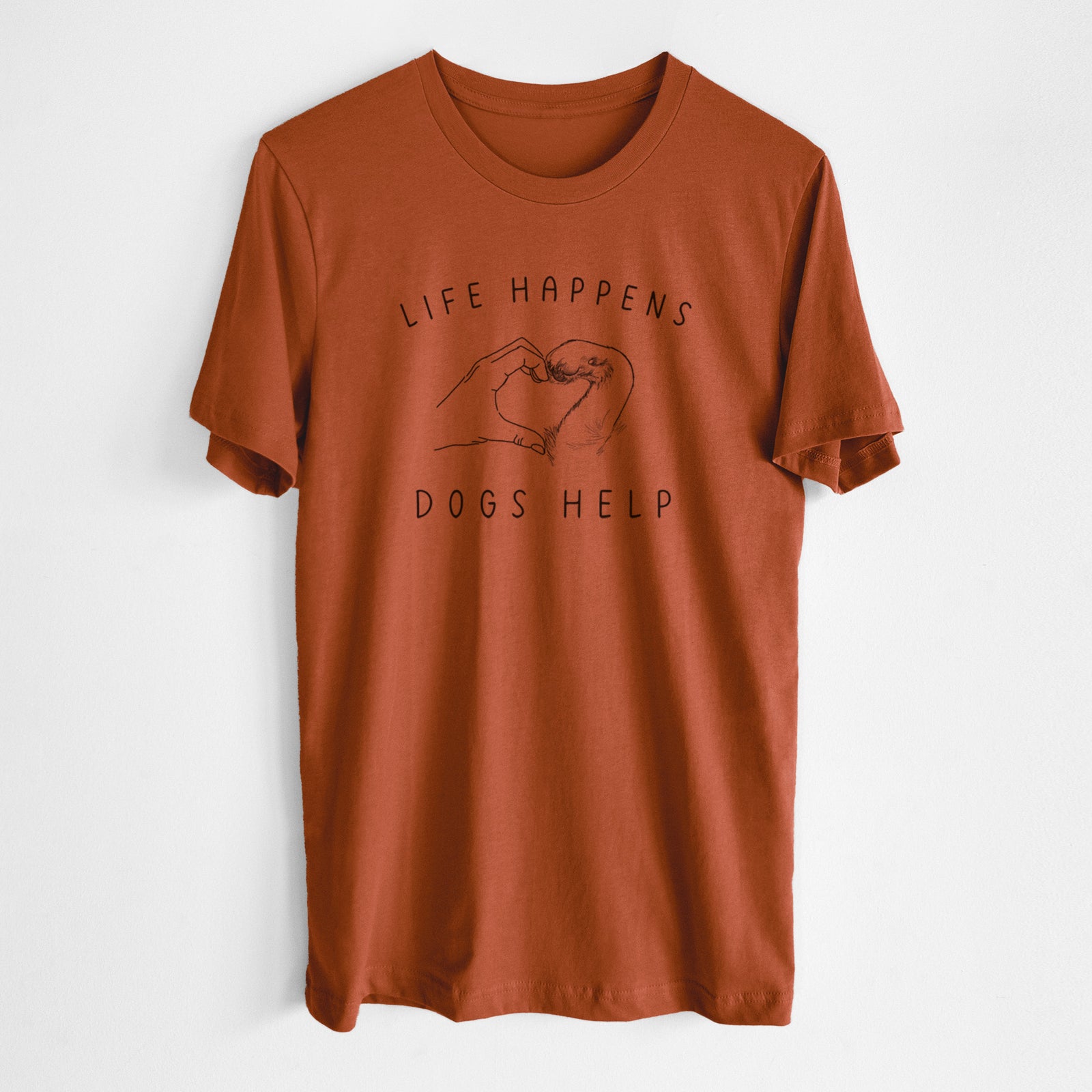 Life Happens Dogs Help - Paw Hand Heart - Unisex Crewneck