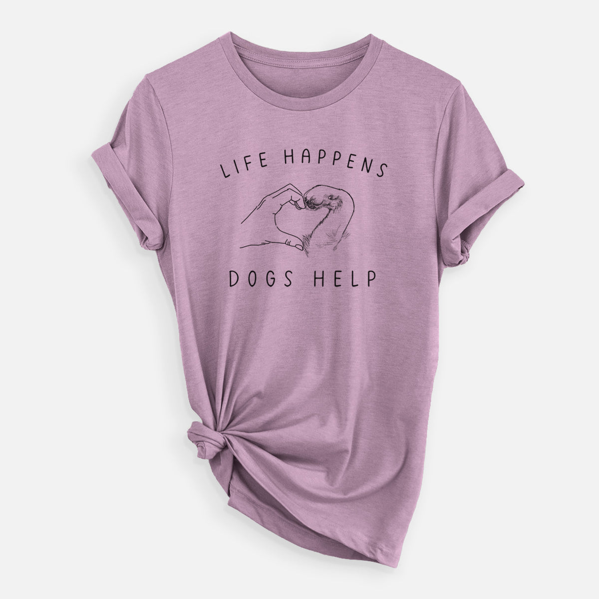 Life Happens Dogs Help - Paw Hand Heart - Unisex Crewneck