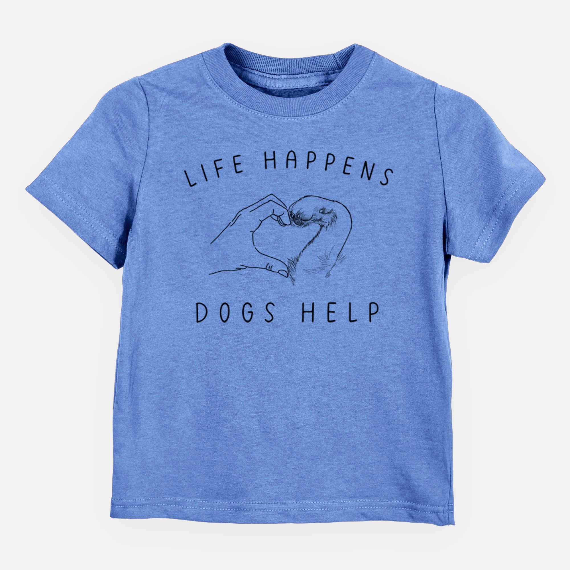 Life Happens Dogs Help - Paw Hand Heart - Kids/Youth/Toddler Shirt