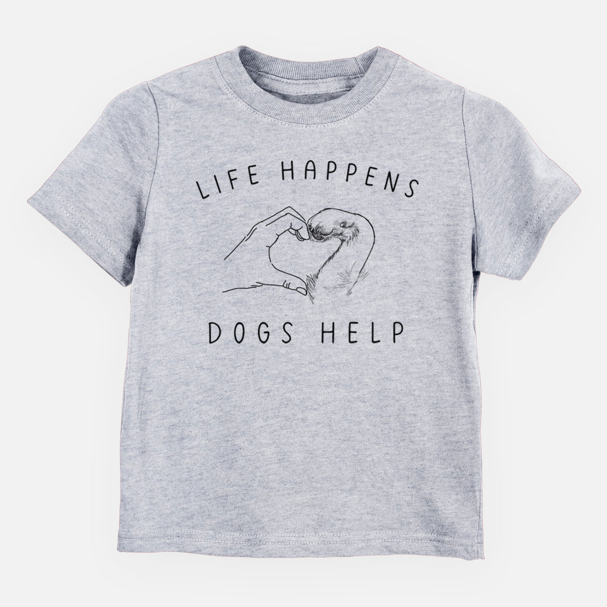 Life Happens Dogs Help - Paw Hand Heart - Kids/Youth/Toddler Shirt