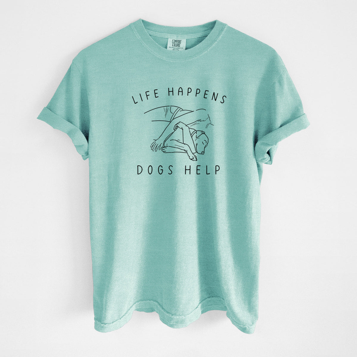 Life Happens Dogs Help - Labrador - Unisex Comfort Colors Garment-Dyed Heavyweight T-shirt in Chalky Mint