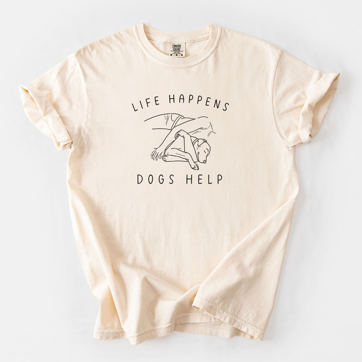 Life Happens Dogs Help - Labrador - Unisex Comfort Colors Garment-Dyed Heavyweight T-shirt in Ivory