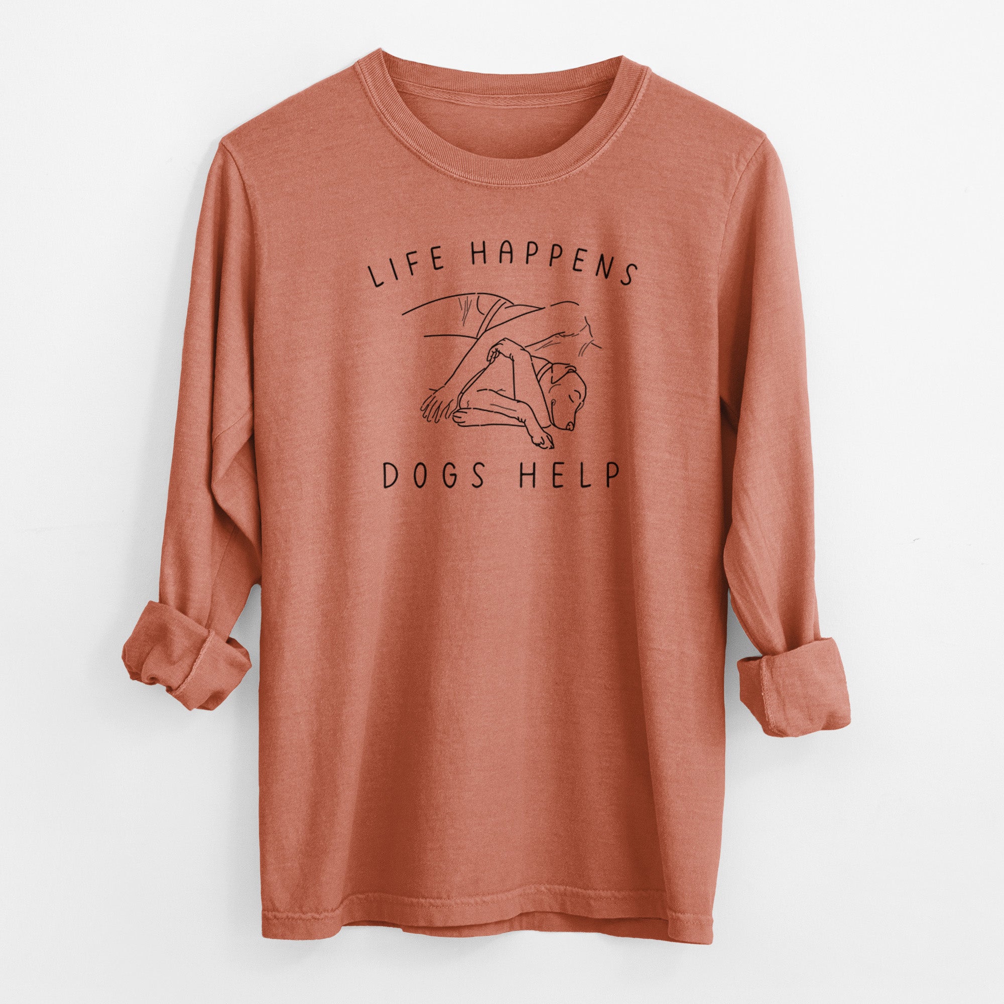 Life Happens Dogs Help - Labrador - Men's Heavyweight 100% Cotton Long Sleeve