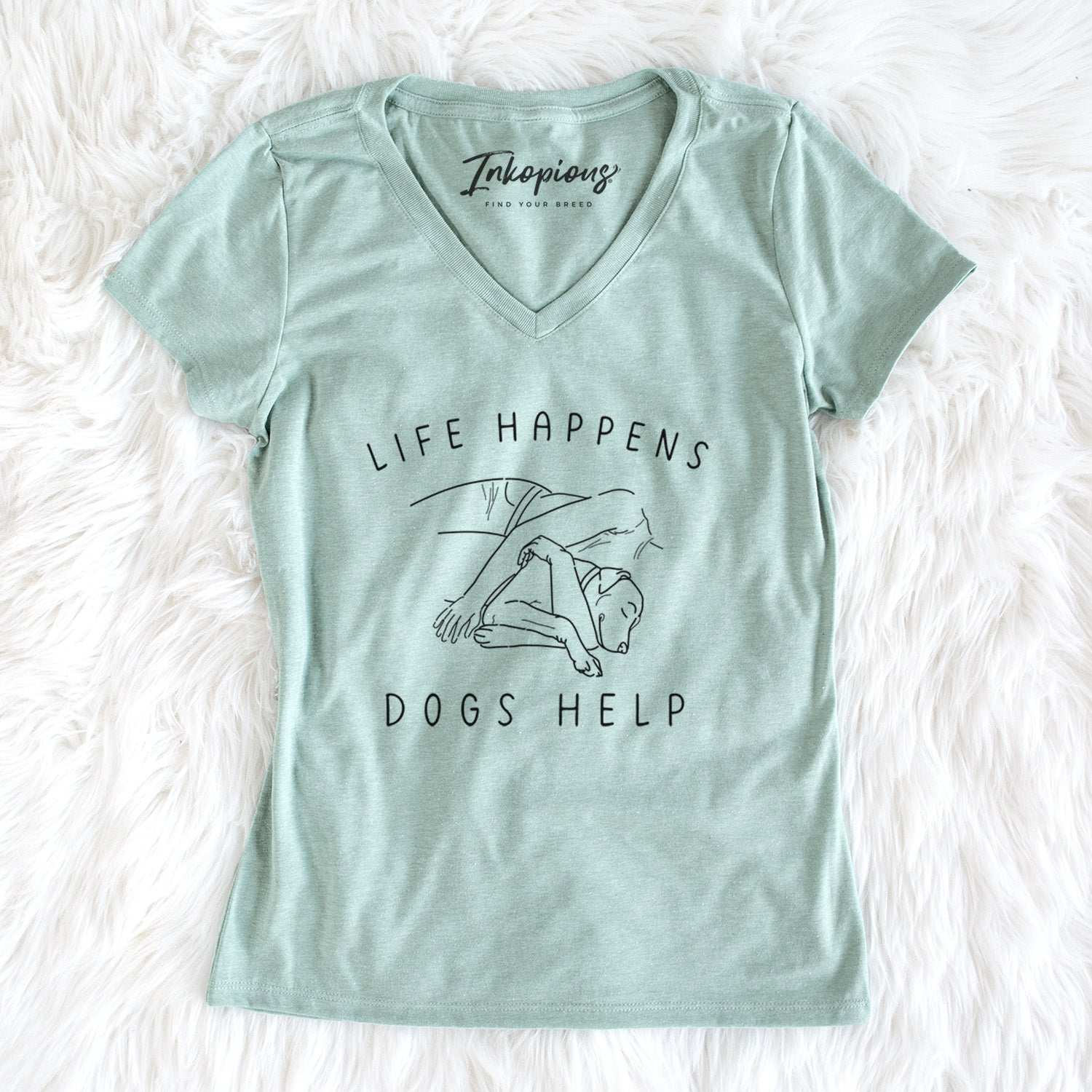 Life Happens Dogs Help - Labrador - Women's Perfect V-neck Shirt