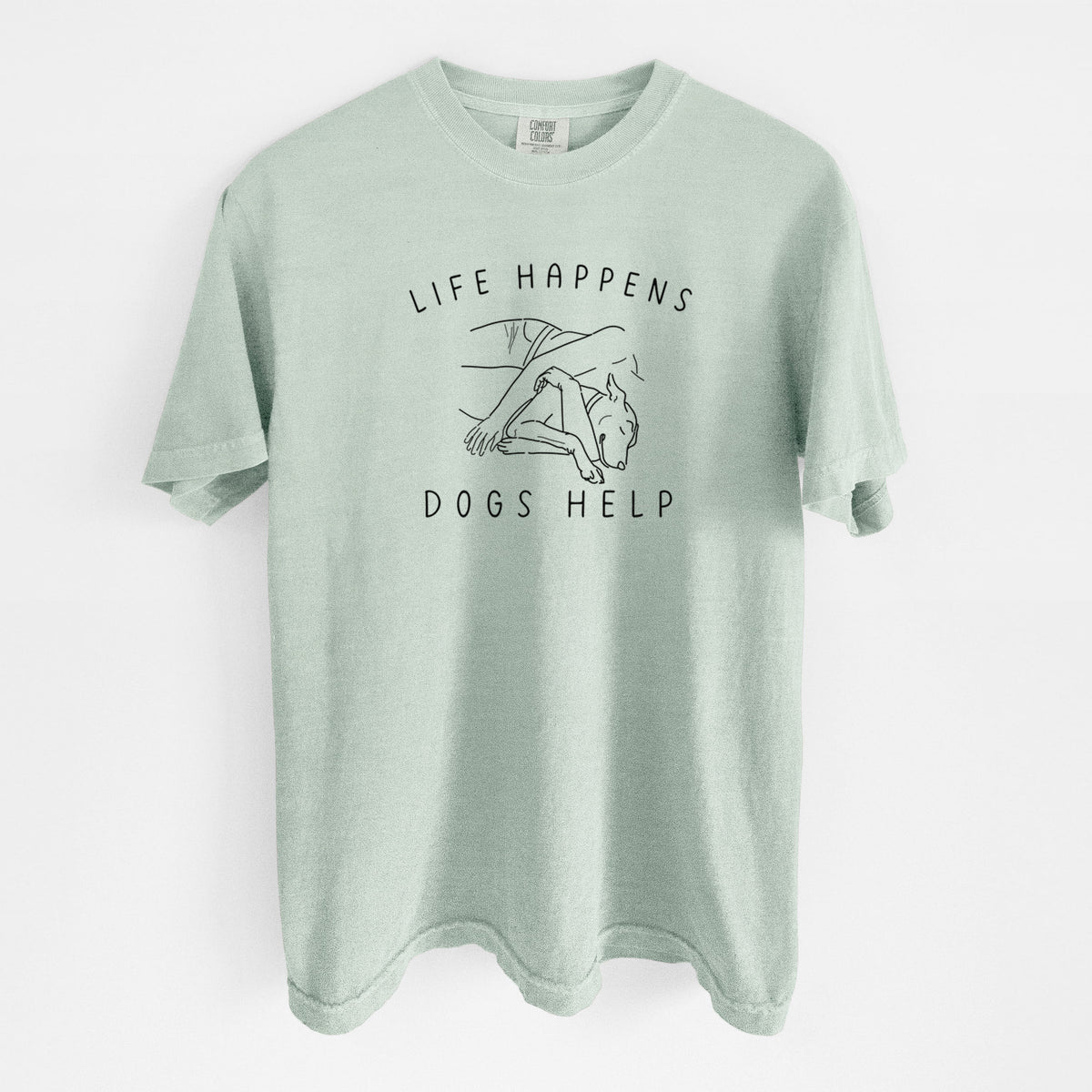 Life Happens Dogs Help - Unisex Comfort Colors Garment-Dyed Heavyweight T-shirt in Bay