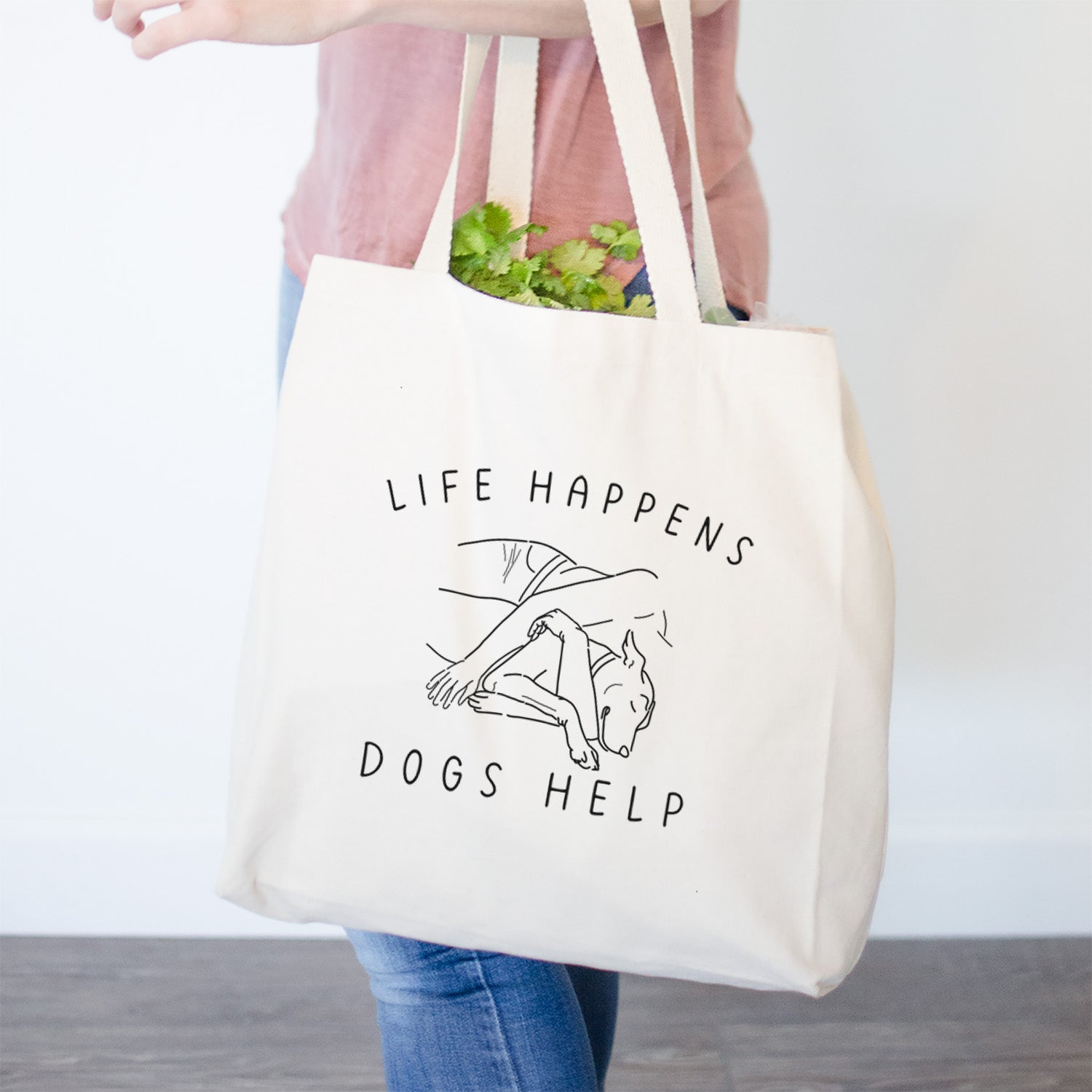 Life Happens Dogs Help- Tote Bag