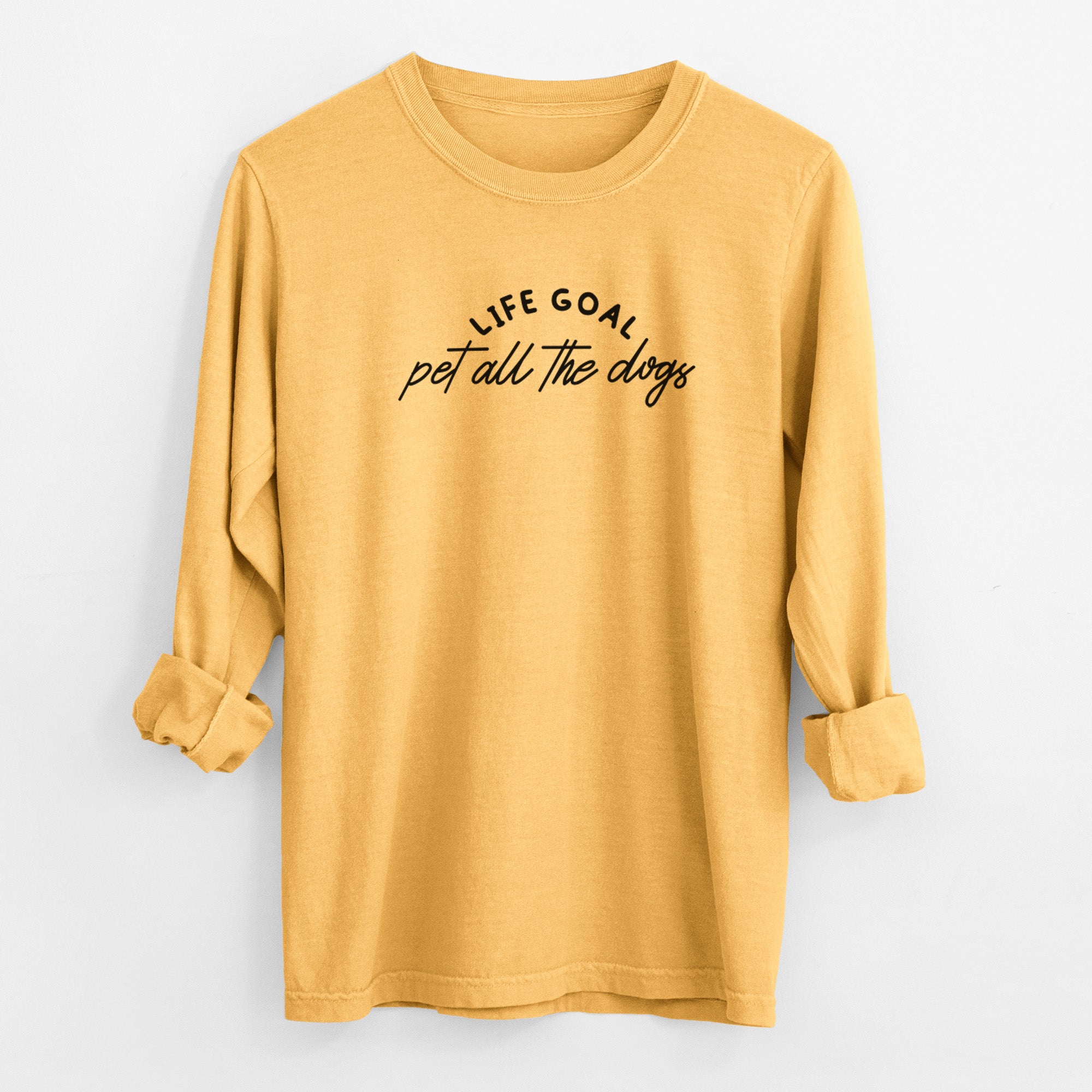 Life Goal - Pet All the Dogs - Men's Heavyweight 100% Cotton Long Sleeve