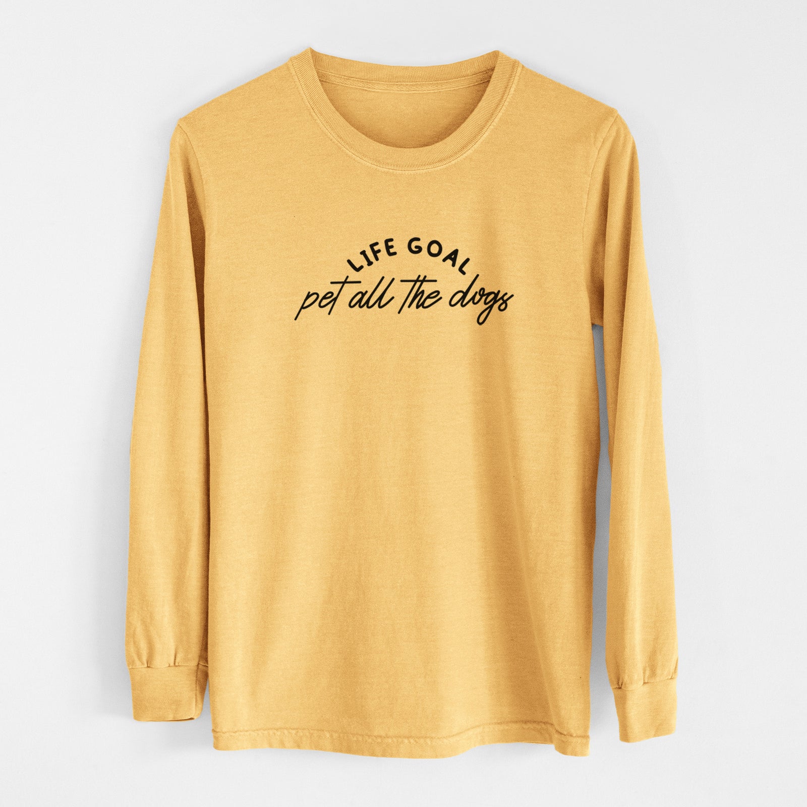 Life Goal - Pet All the Dogs - Men's Heavyweight 100% Cotton Long Sleeve