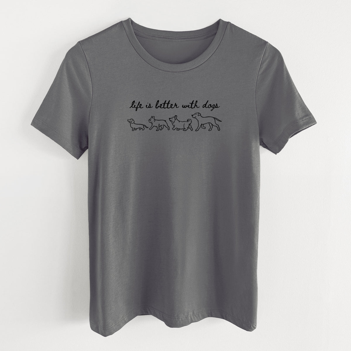 Life is Better with Dogs - Women's Lightweight Relaxed Fit 100% Cotton Crewneck