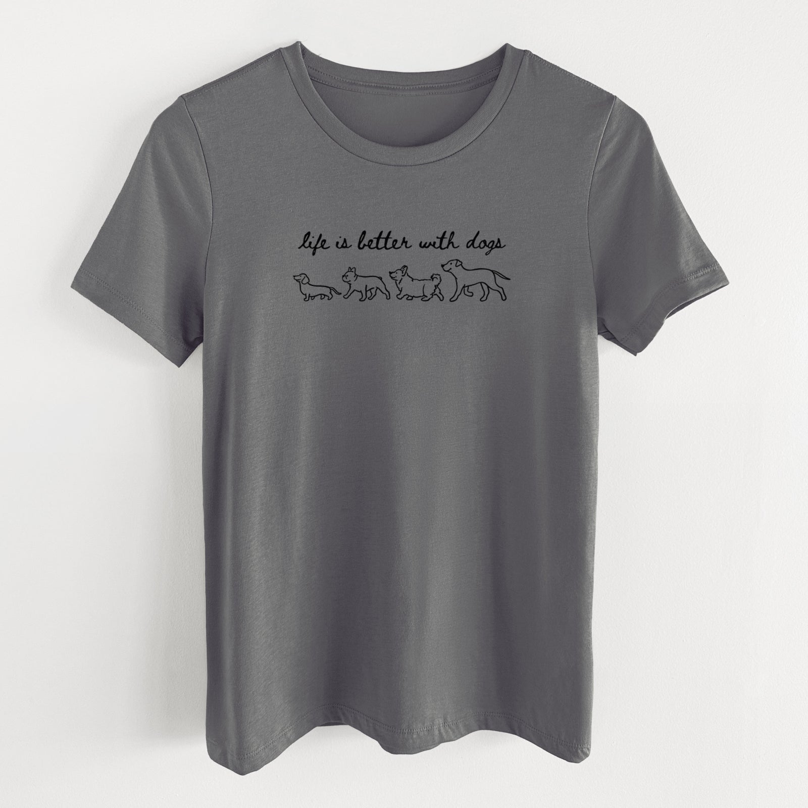 Life is Better with Dogs - Women's Lightweight Relaxed Fit 100% Cotton Crewneck