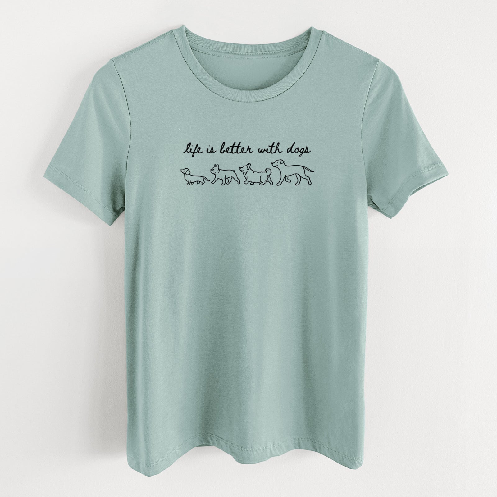 Life is Better with Dogs - Women's Lightweight Relaxed Fit 100% Cotton Crewneck