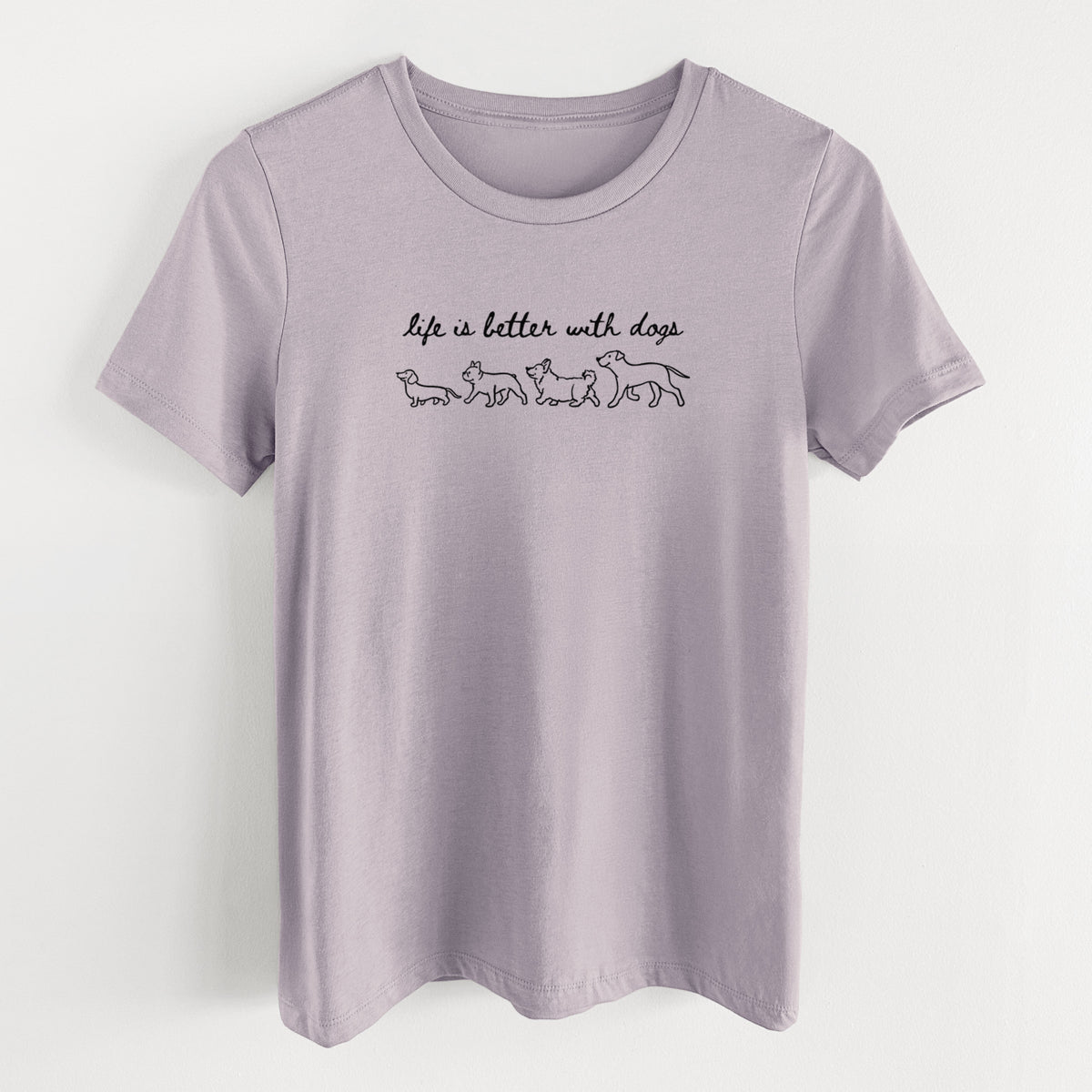 Life is Better with Dogs - Women's Lightweight Relaxed Fit 100% Cotton Crewneck