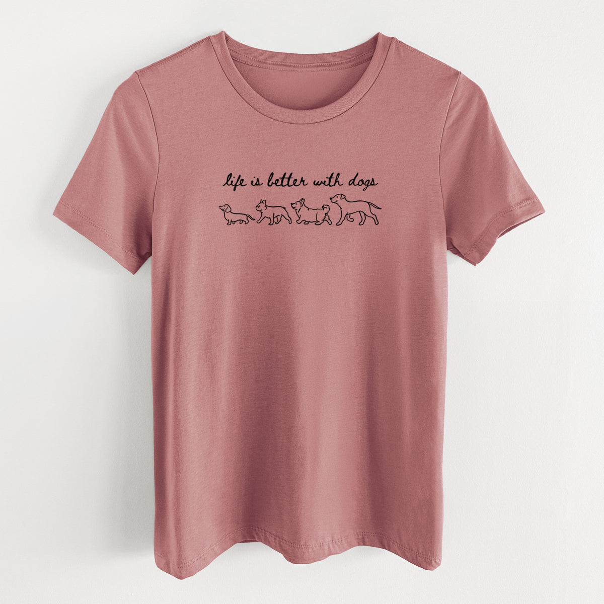 Life is Better with Dogs - Women's Lightweight Relaxed Fit 100% Cotton Crewneck