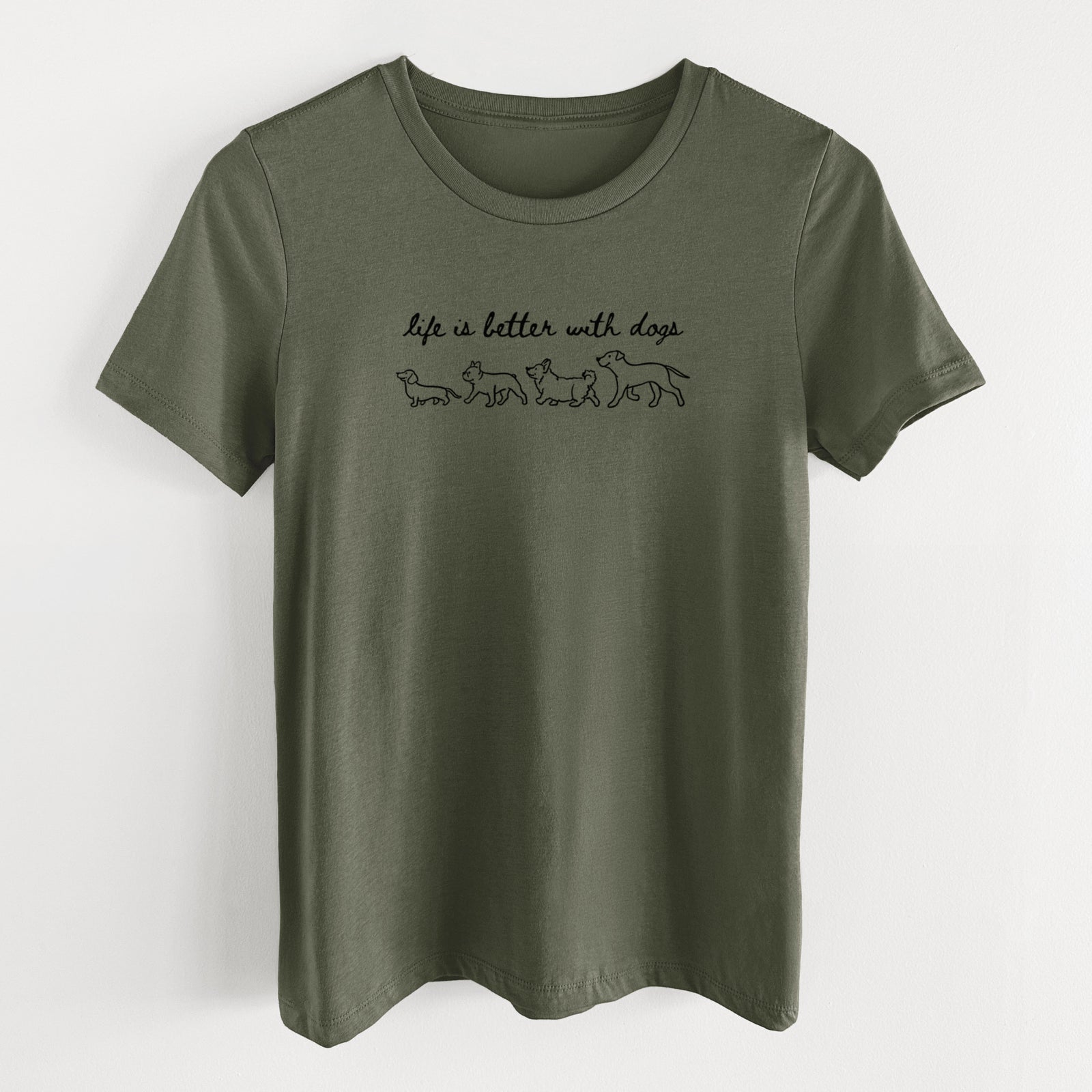Life is Better with Dogs - Women's Lightweight Relaxed Fit 100% Cotton Crewneck
