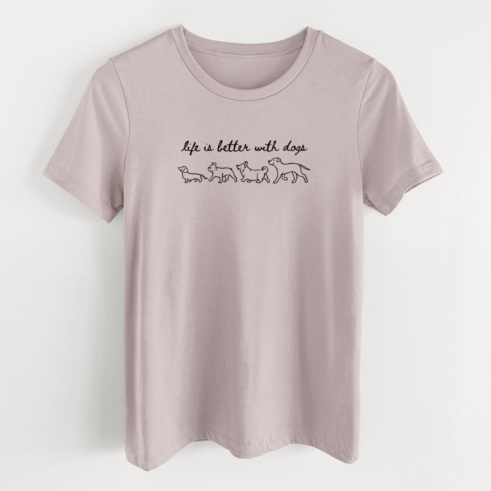 Life is Better with Dogs - Women's Lightweight Relaxed Fit 100% Cotton Crewneck