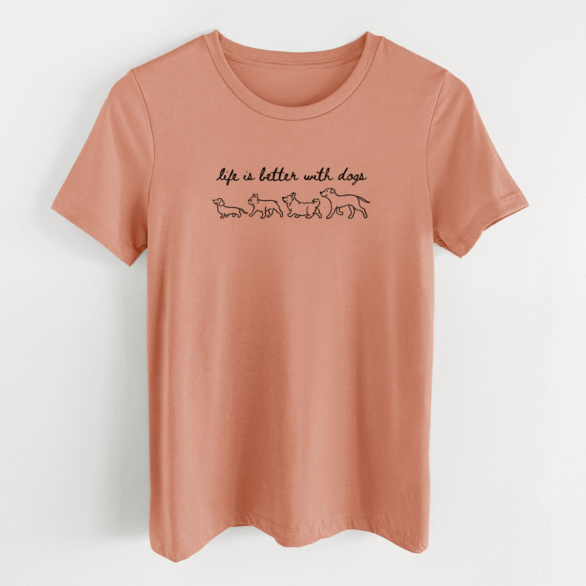 Life is Better with Dogs - Women's Lightweight Relaxed Fit 100% Cotton Crewneck