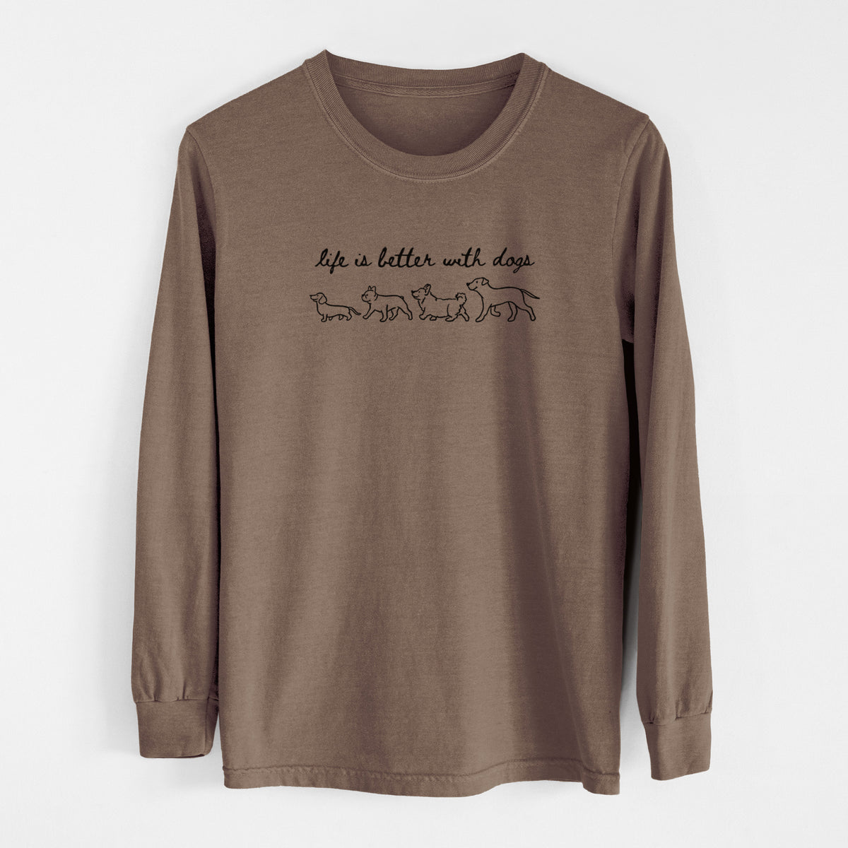 Life is Better with Dogs - Men's Heavyweight 100% Cotton Long Sleeve