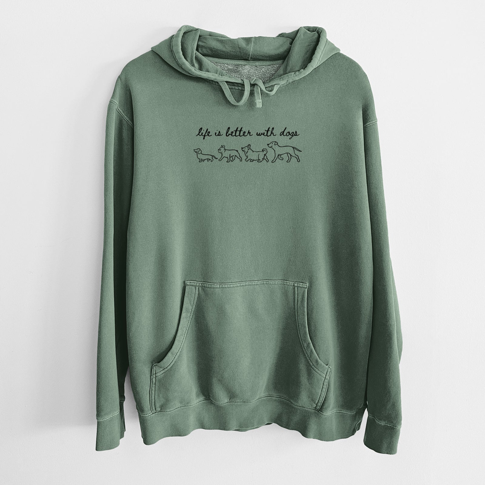 Life is Better with Dogs - Unisex Pigment Dyed Hoodie
