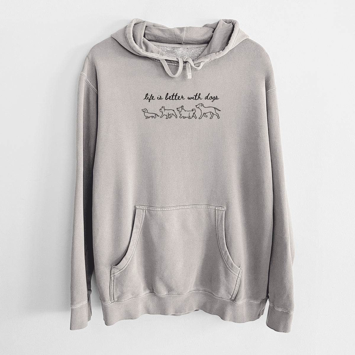 Life is Better with Dogs - Unisex Pigment Dyed Hoodie