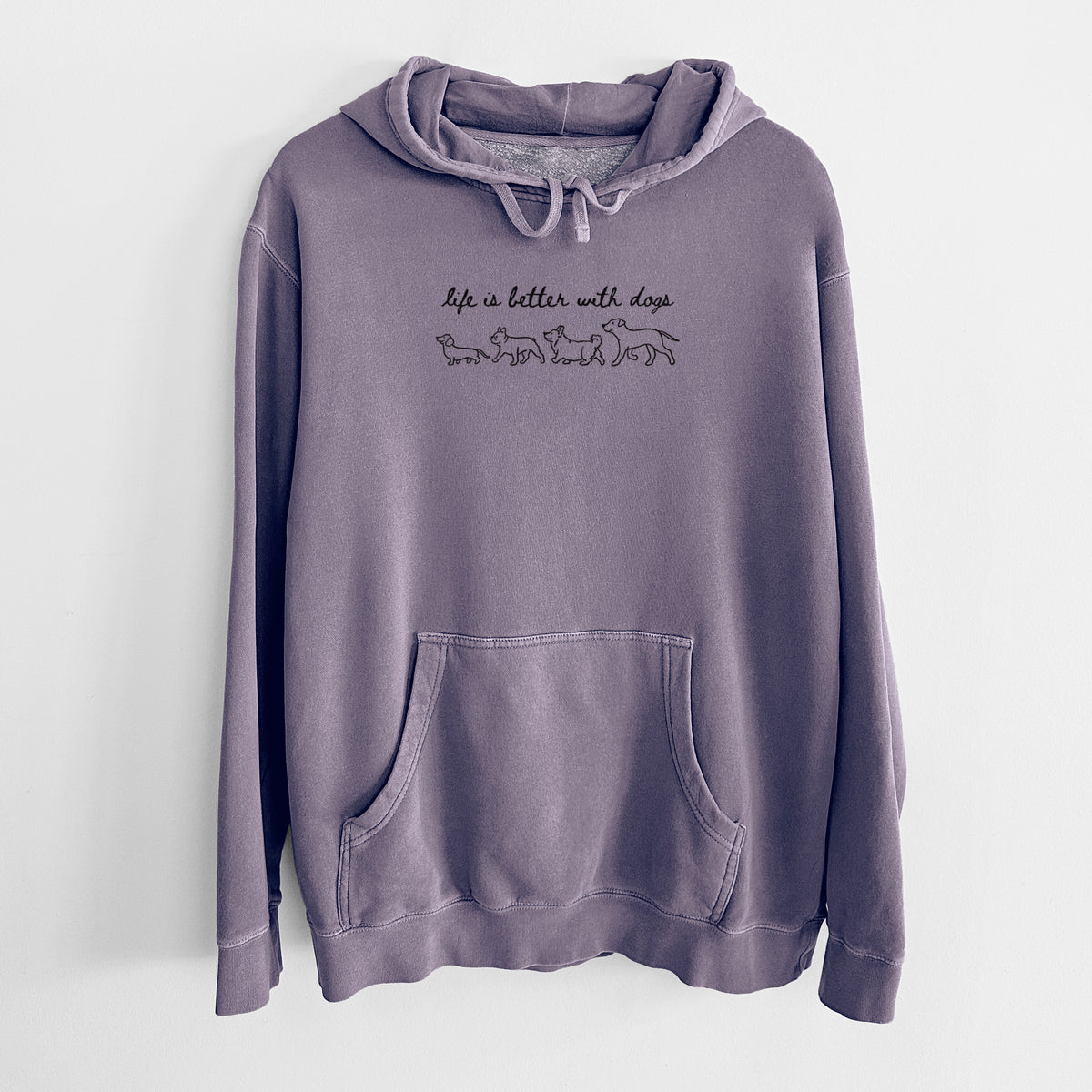 Life is Better with Dogs - Unisex Pigment Dyed Hoodie