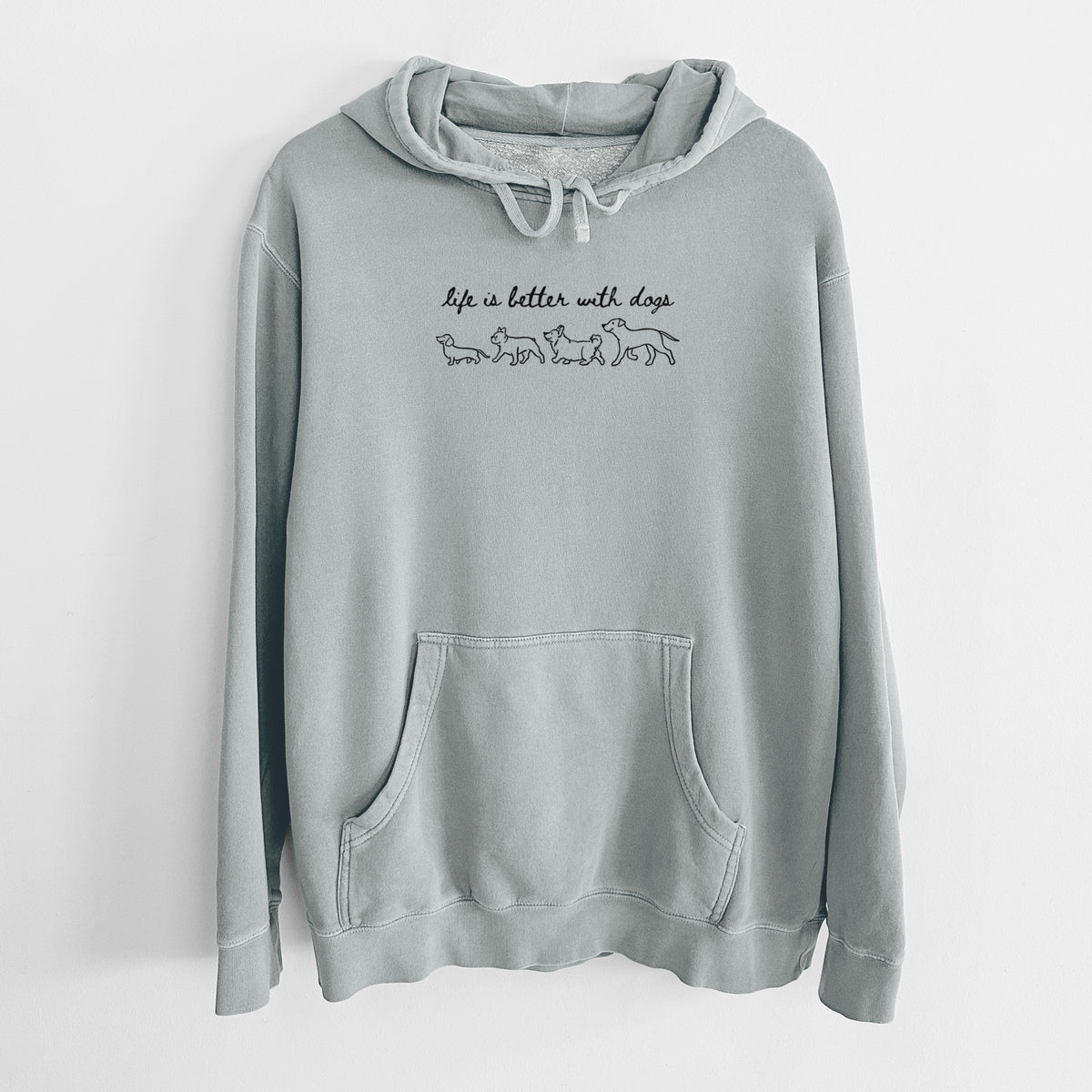 Life is Better with Dogs - Unisex Pigment Dyed Hoodie