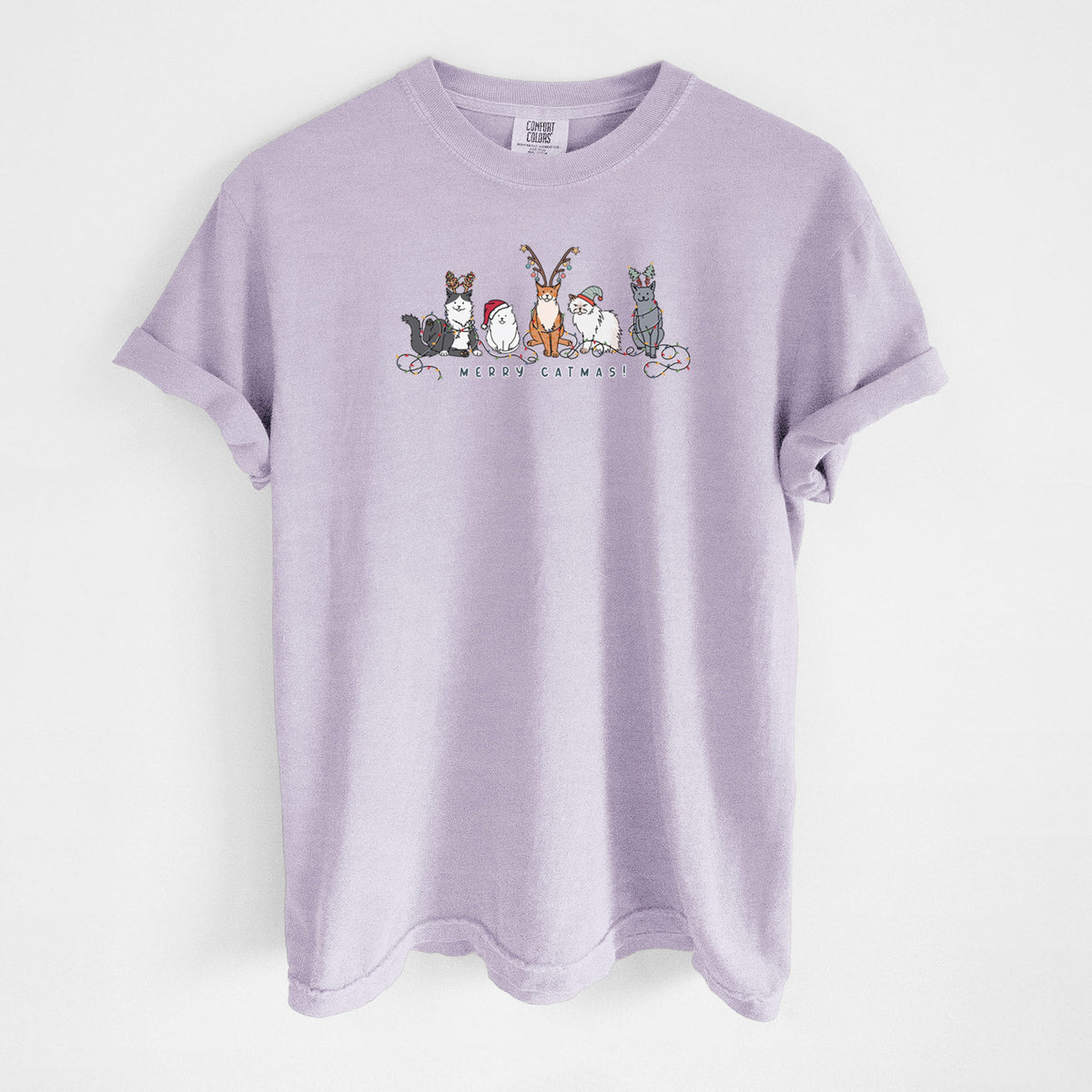 Merry Catmas - Unisex Comfort Colors Garment-Dyed Heavyweight T-shirt in Orchid