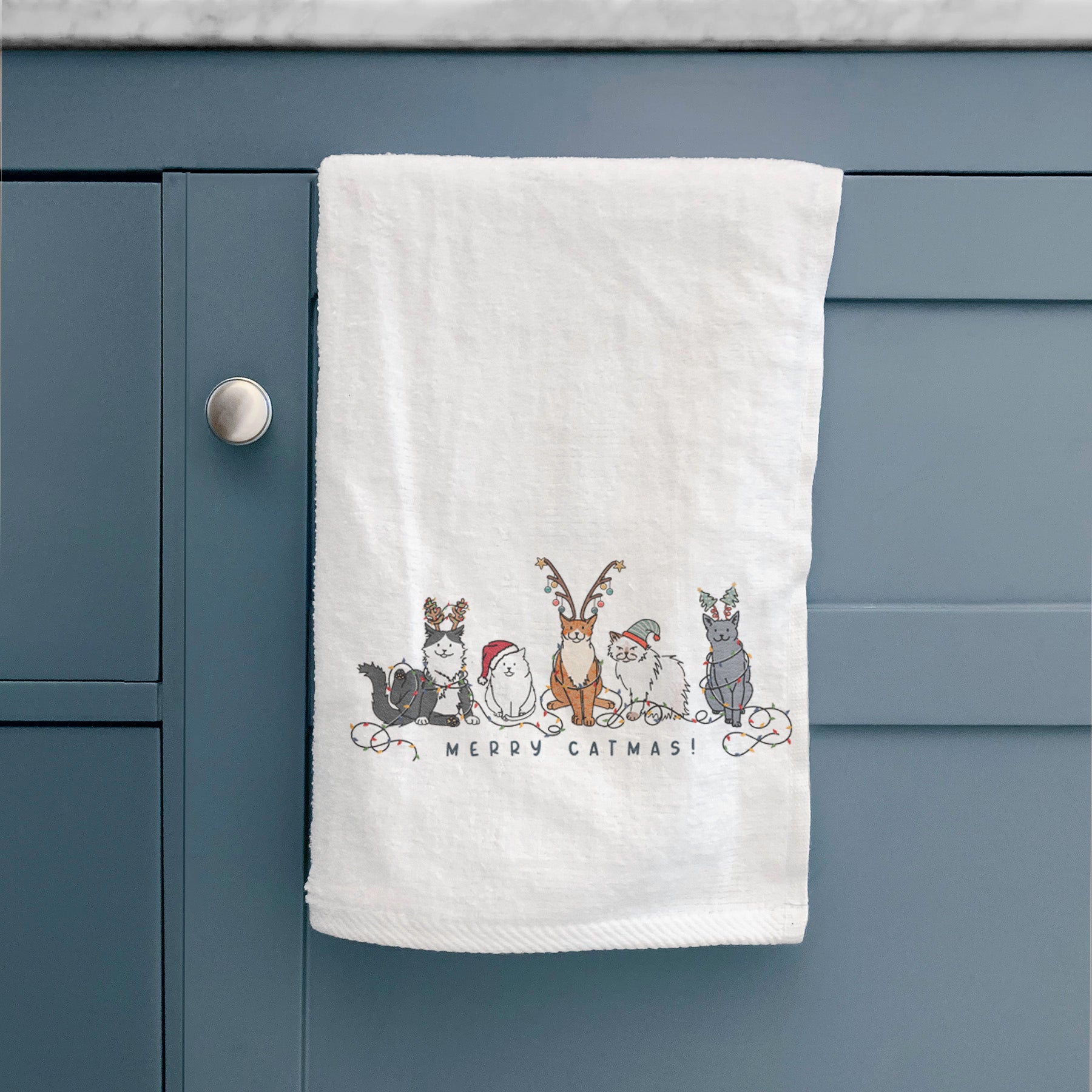 Merry Catmas Hand Towel