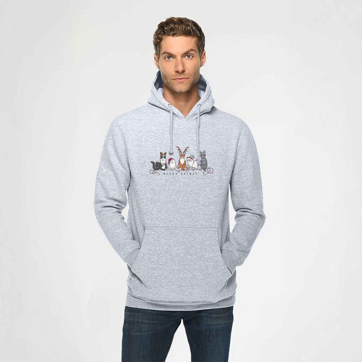 CLOSEOUT Merry Catmas - Heavyweight Fleece Hoodie