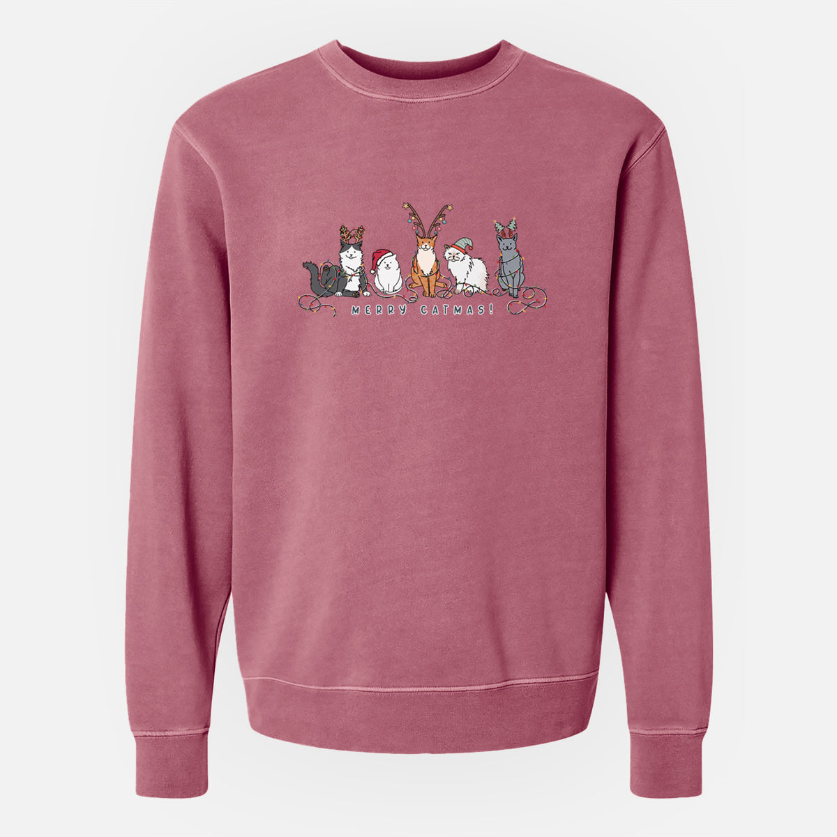 Merry Catmas - Unisex Pigment Dyed Crew Sweatshirt