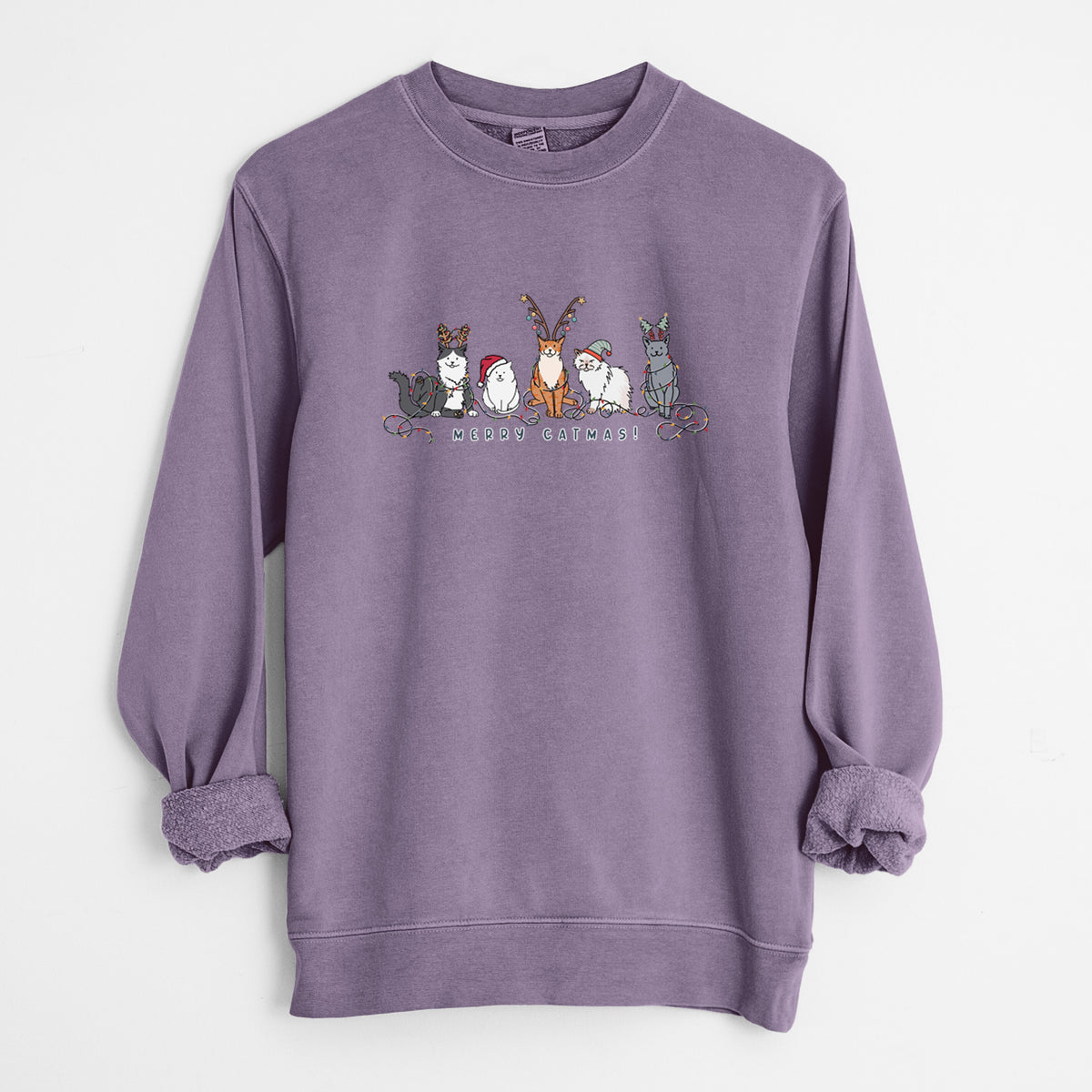 Merry Catmas - Unisex Pigment Dyed Crew Sweatshirt