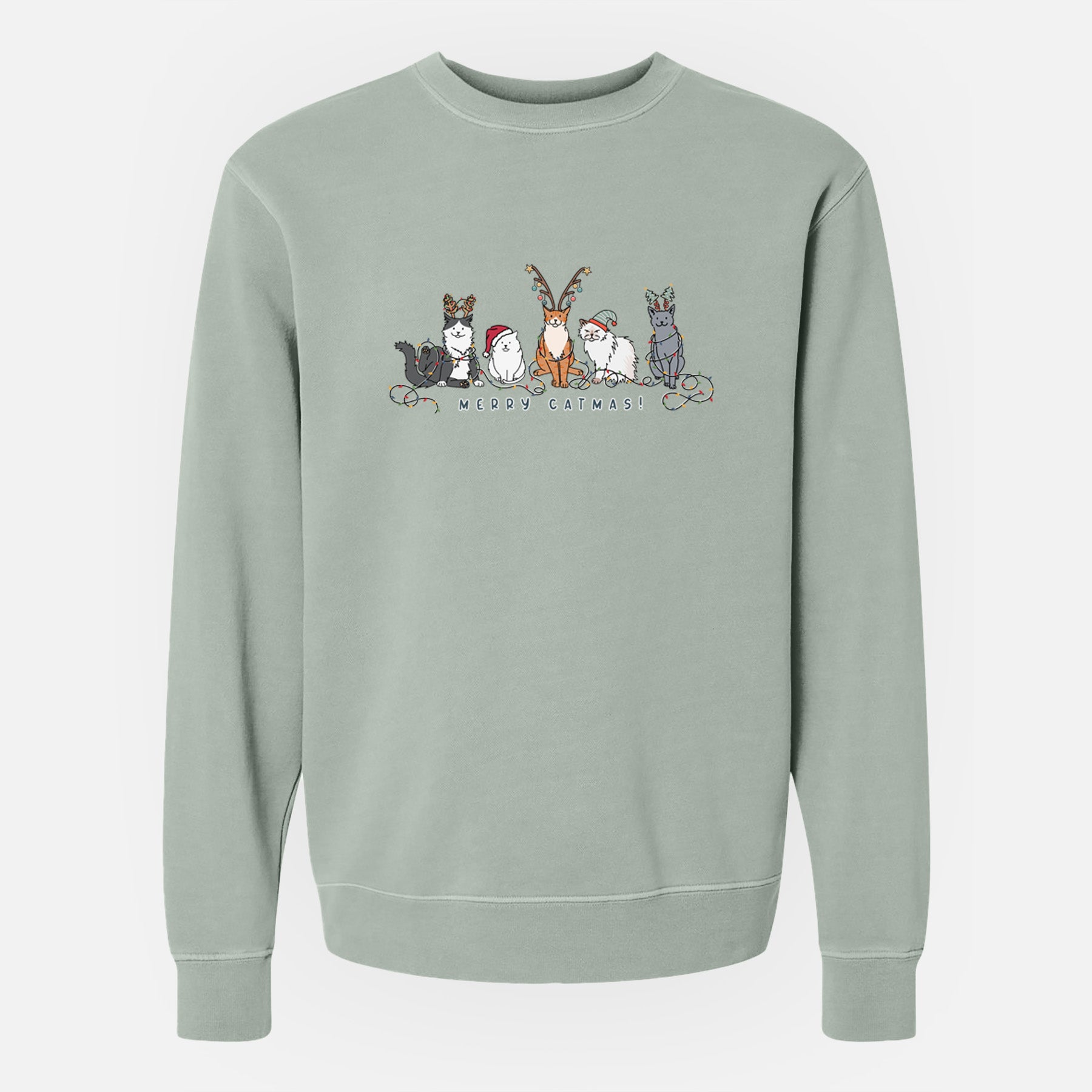 Merry Catmas - Unisex Pigment Dyed Crew Sweatshirt