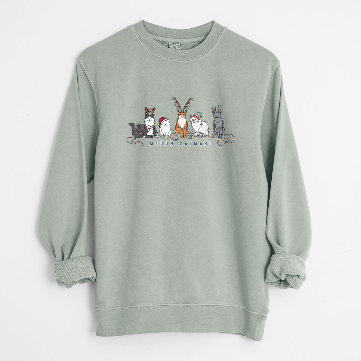 Merry Catmas - Unisex Pigment Dyed Crew Sweatshirt