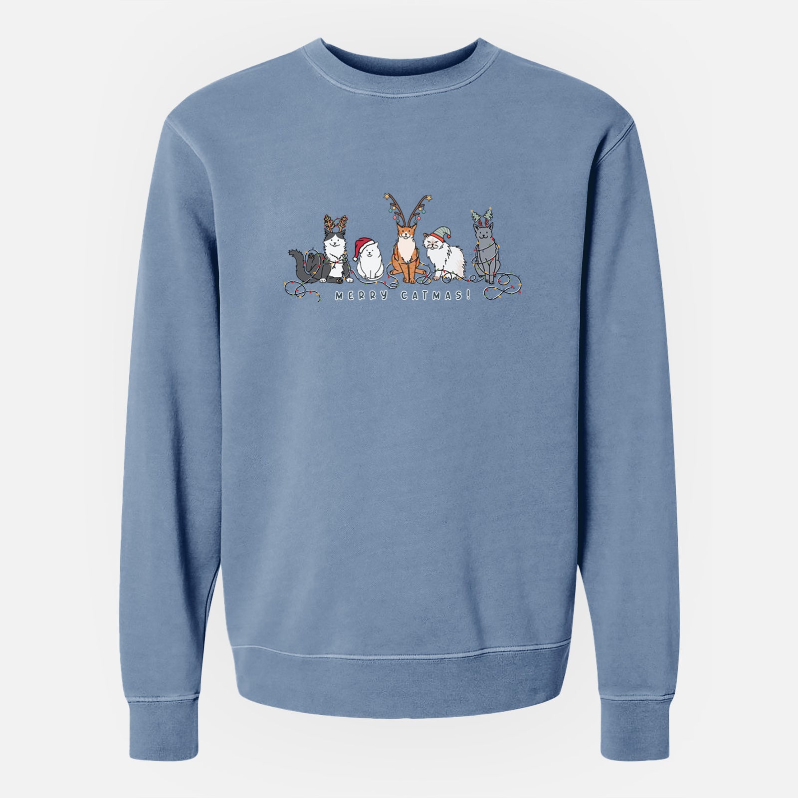 Merry Catmas - Unisex Pigment Dyed Crew Sweatshirt