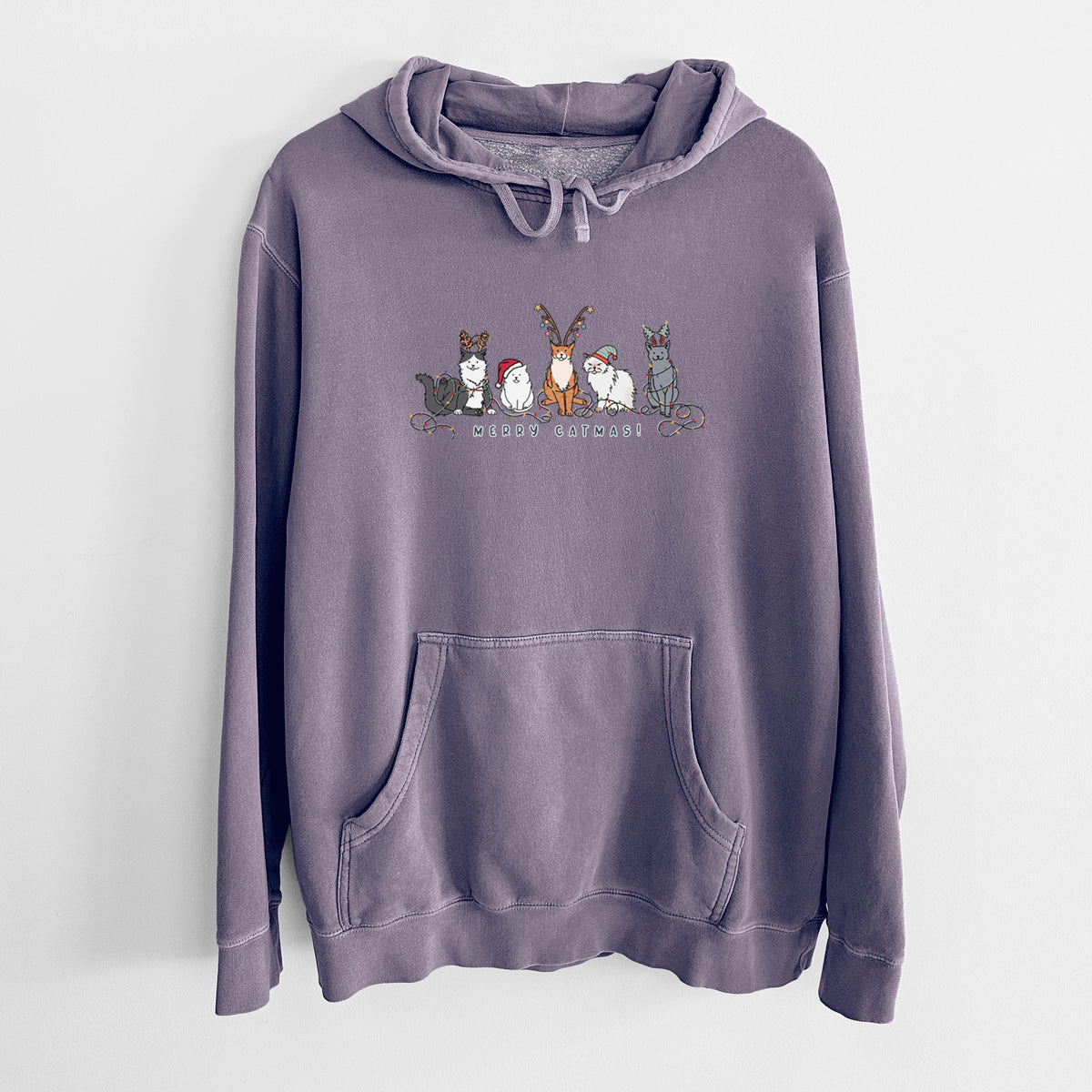 Merry Catmas - Unisex Pigment Dyed Hoodie