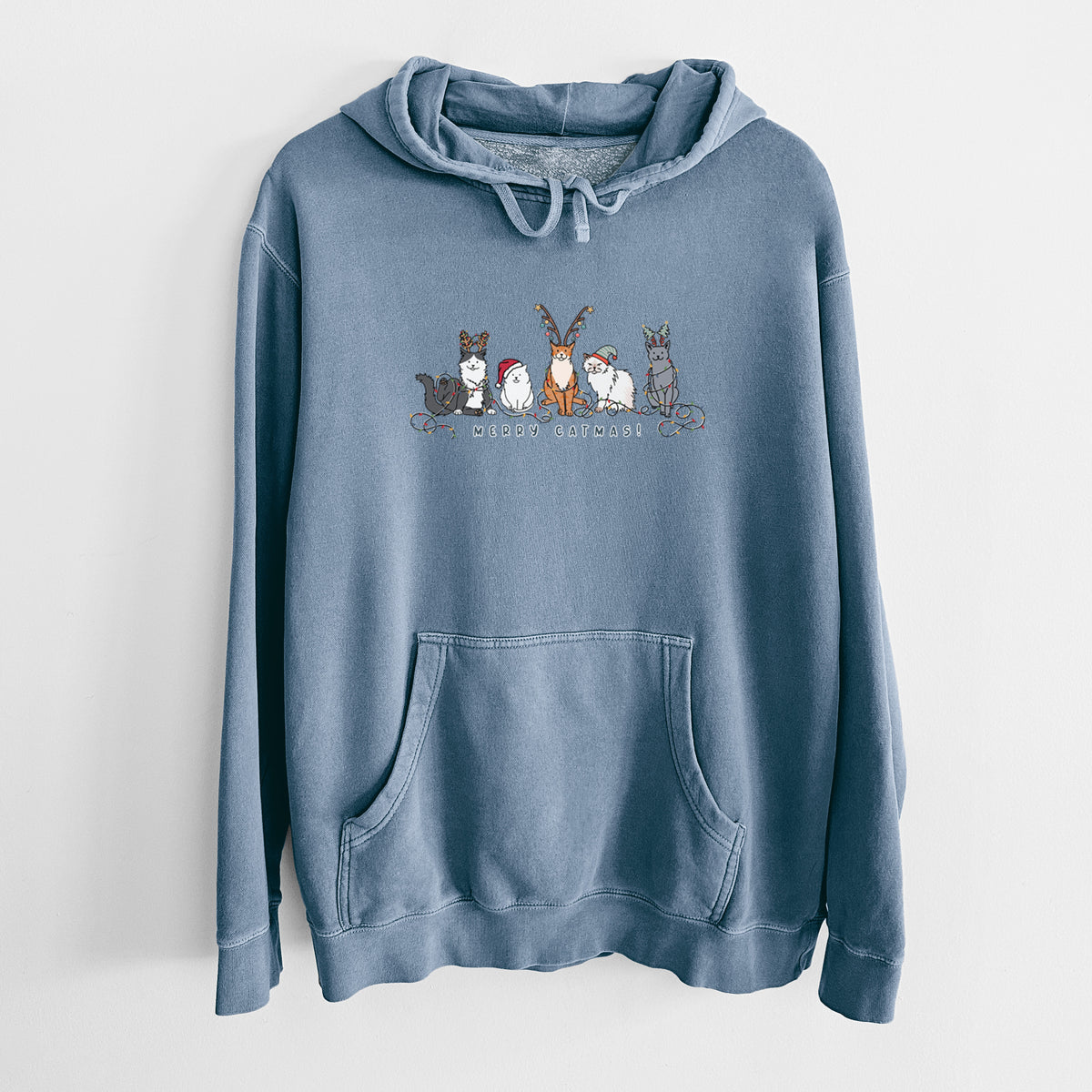 Merry Catmas - Unisex Pigment Dyed Hoodie