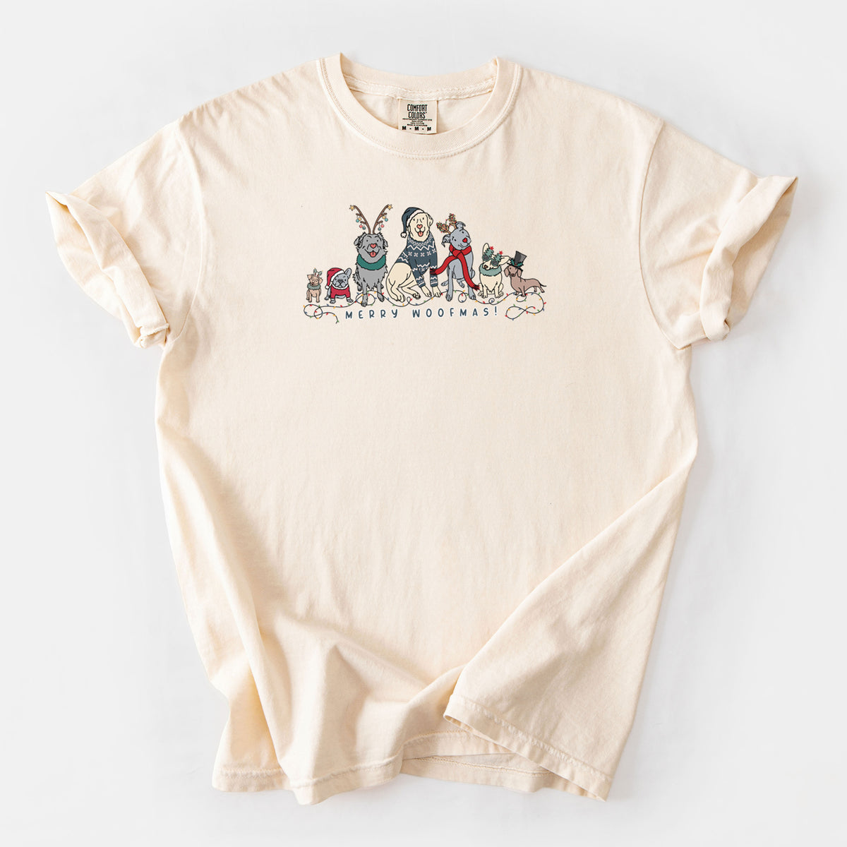 Merry Woofmas - Unisex Comfort Colors Garment-Dyed Heavyweight T-shirt in Ivory
