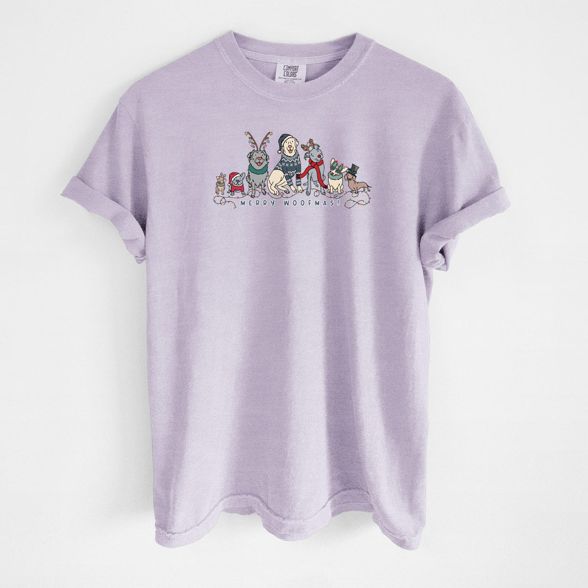Merry Woofmas - Unisex Comfort Colors Garment-Dyed Heavyweight T-shirt in Orchid