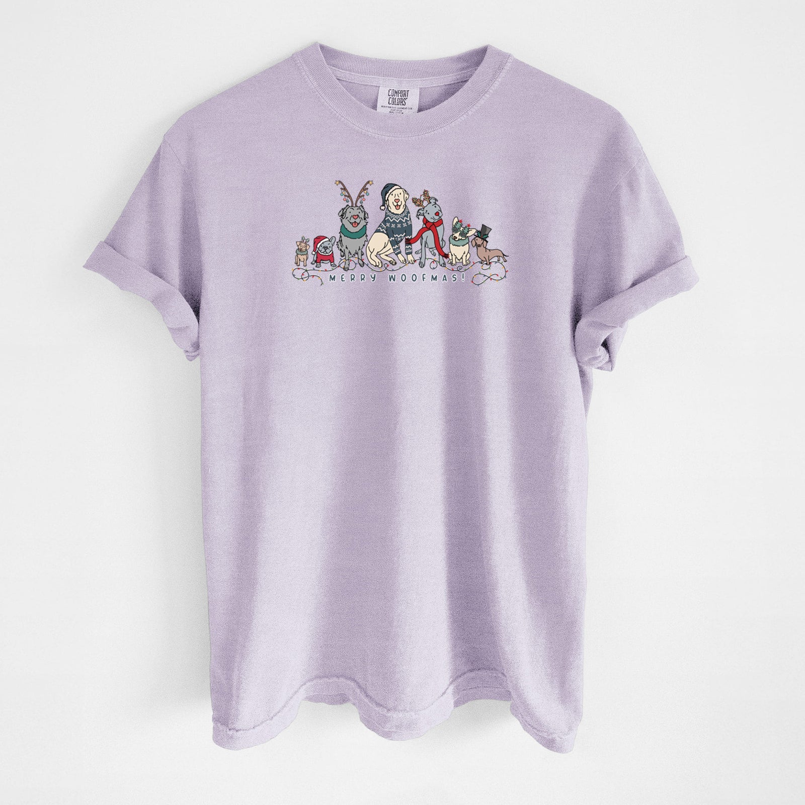 Merry Woofmas - Unisex Comfort Colors Garment-Dyed Heavyweight T-shirt in Orchid