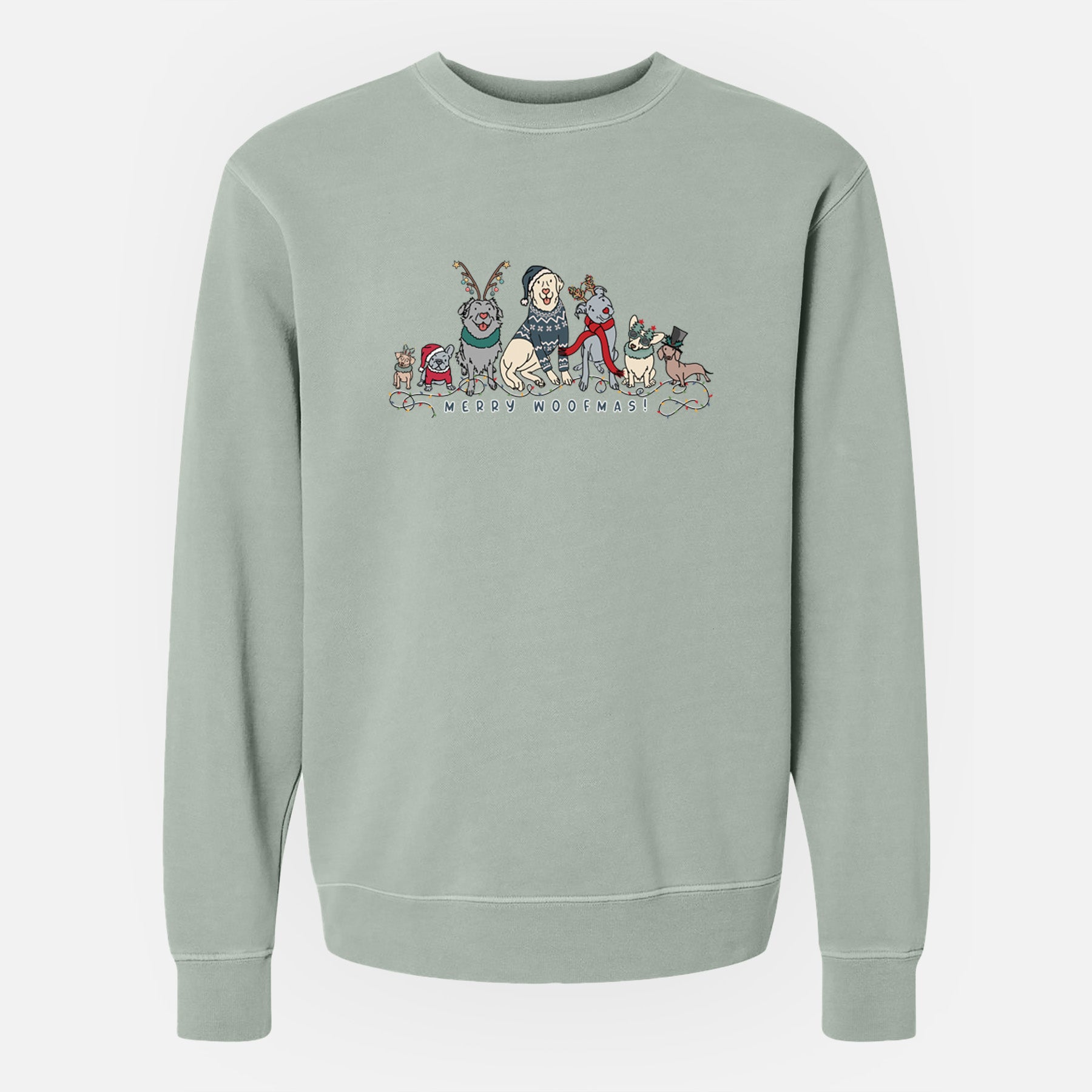 Merry Woofmas - Unisex Pigment Dyed Crew Sweatshirt