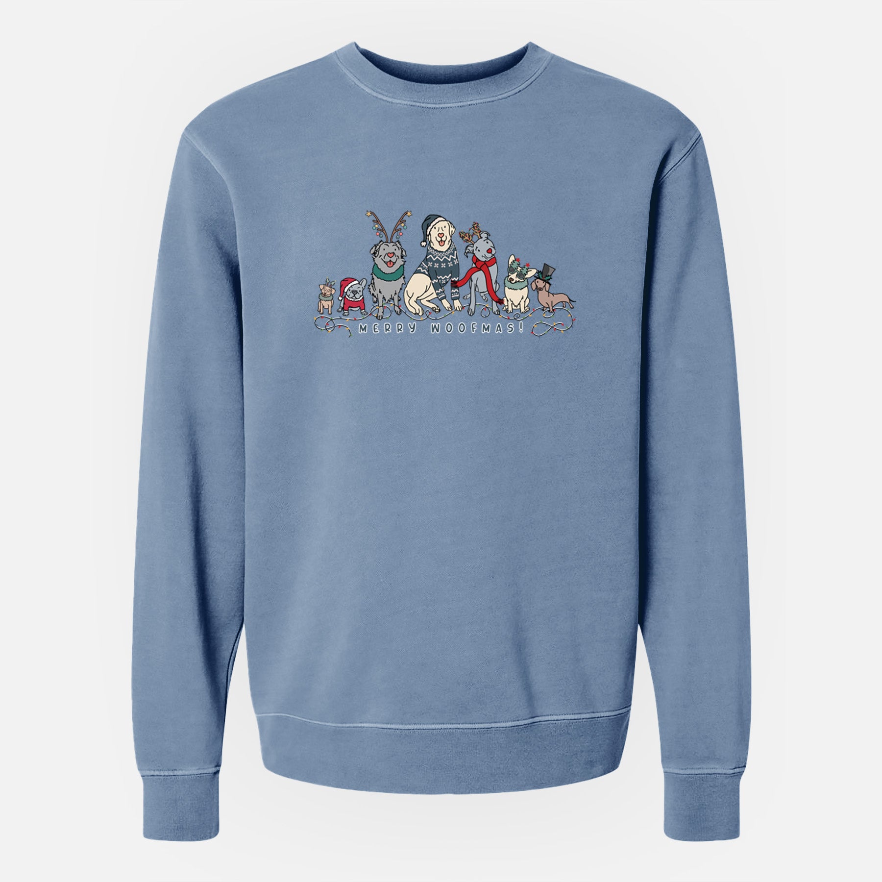 Merry Woofmas - Unisex Pigment Dyed Crew Sweatshirt