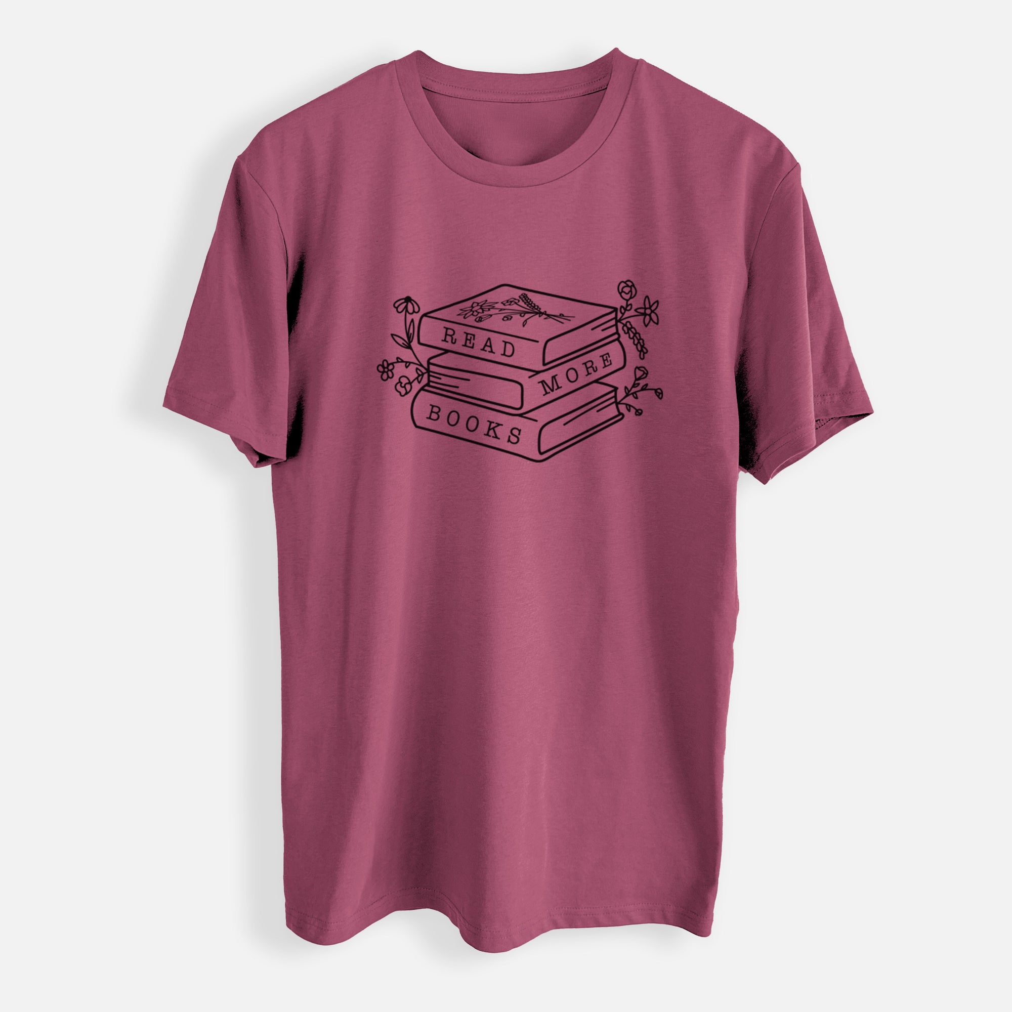 Read More Books - Floral Book Stack - Mens Everyday Staple Tee