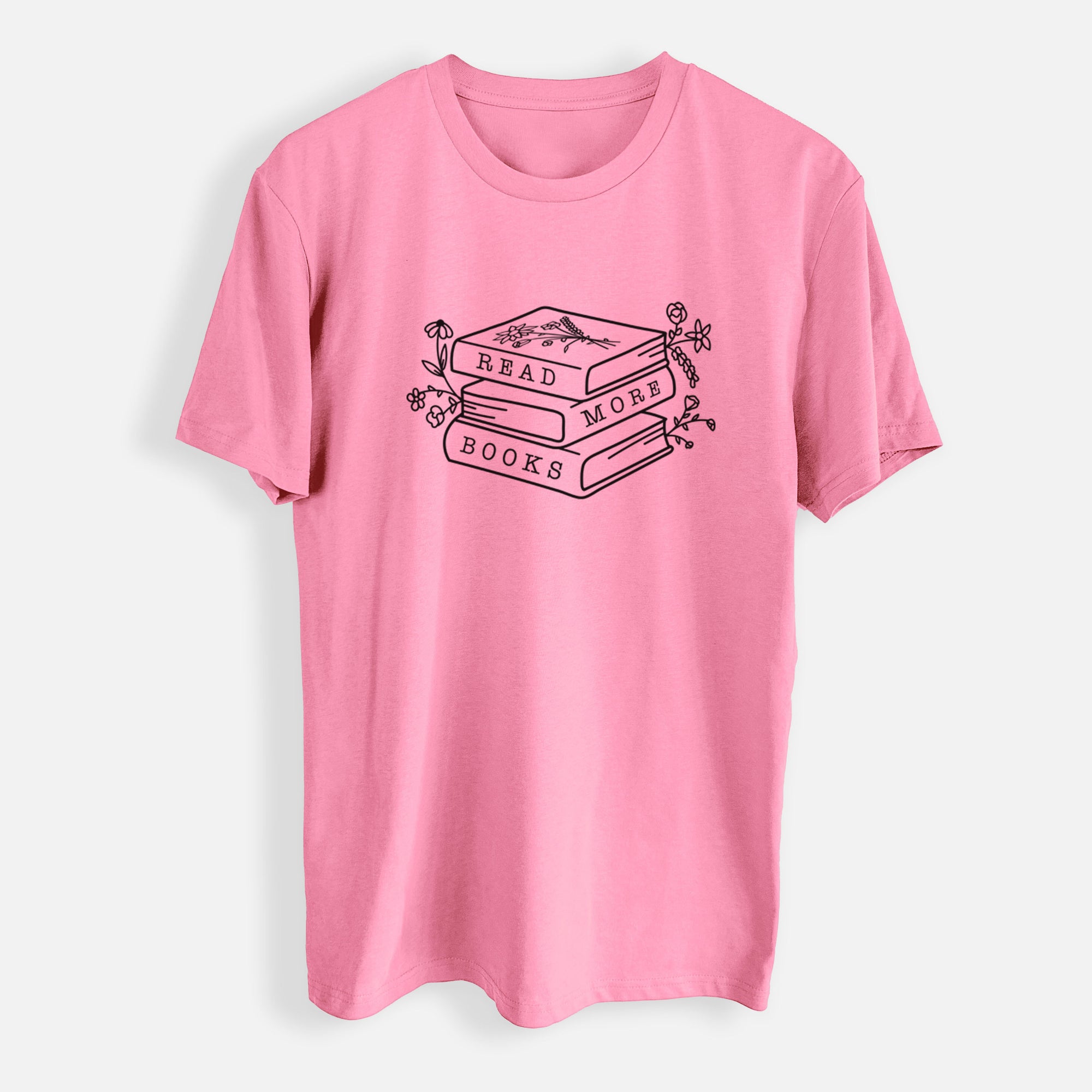 Read More Books - Floral Book Stack - Mens Everyday Staple Tee