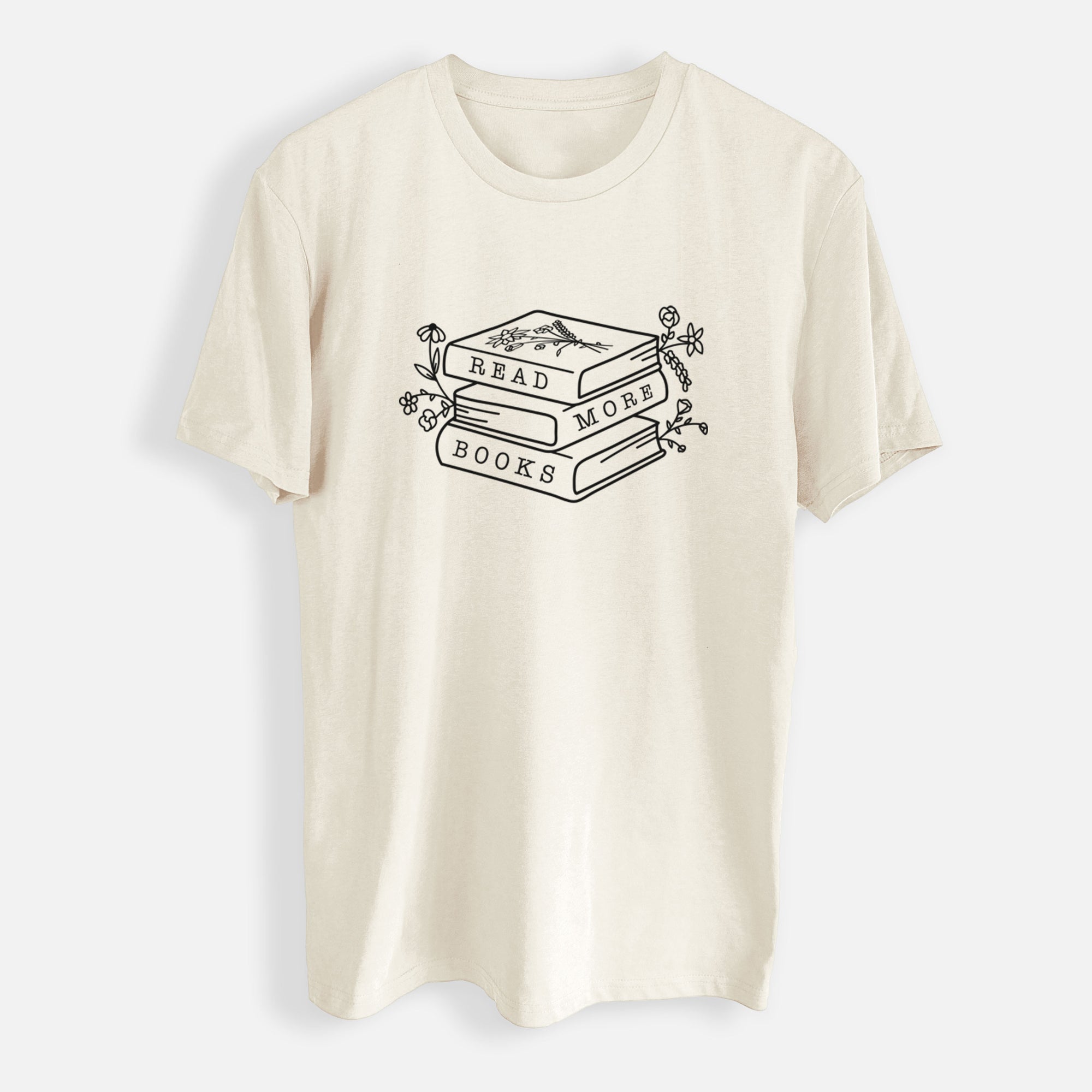 Read More Books - Floral Book Stack - Mens Everyday Staple Tee