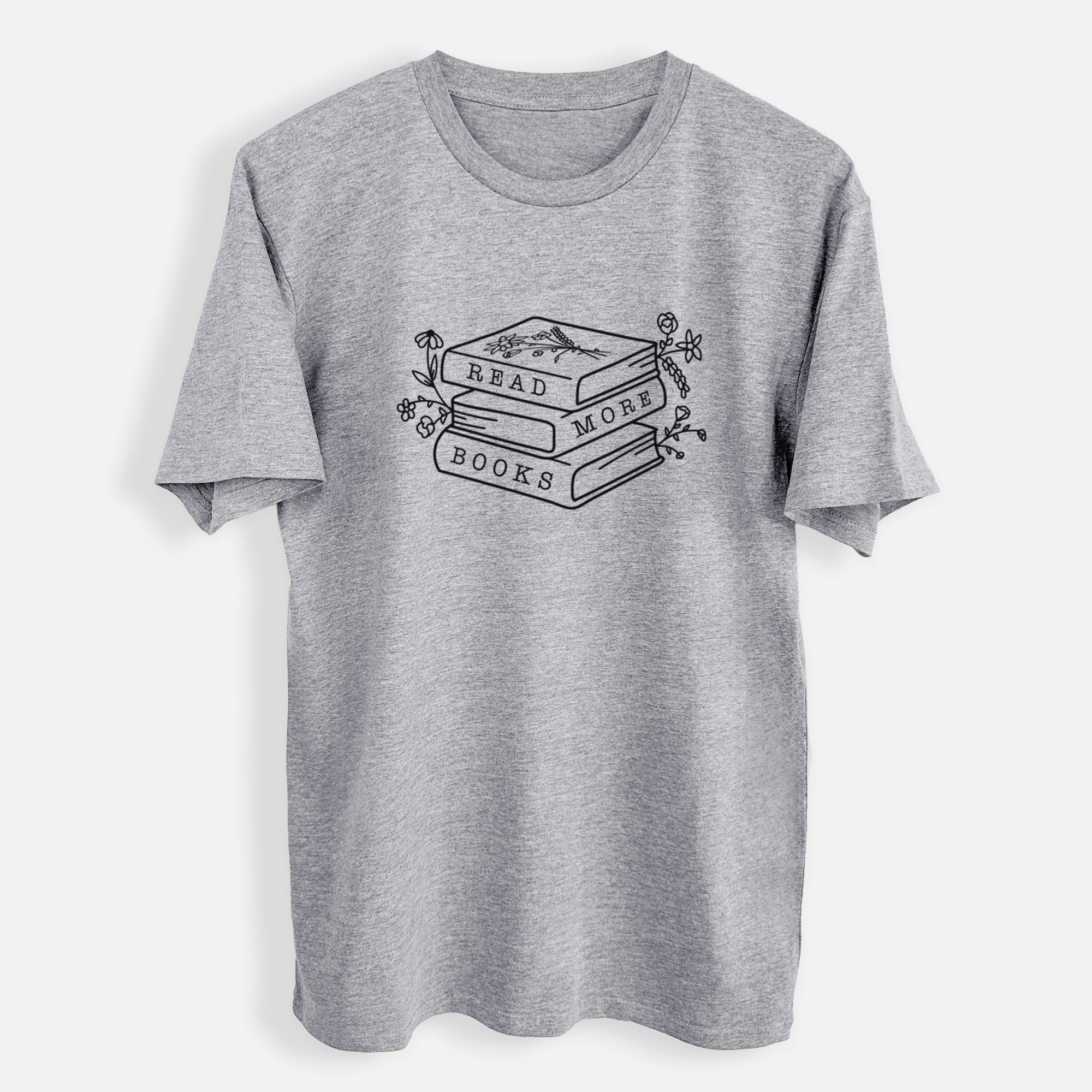 Read More Books - Floral Book Stack - Mens Everyday Staple Tee