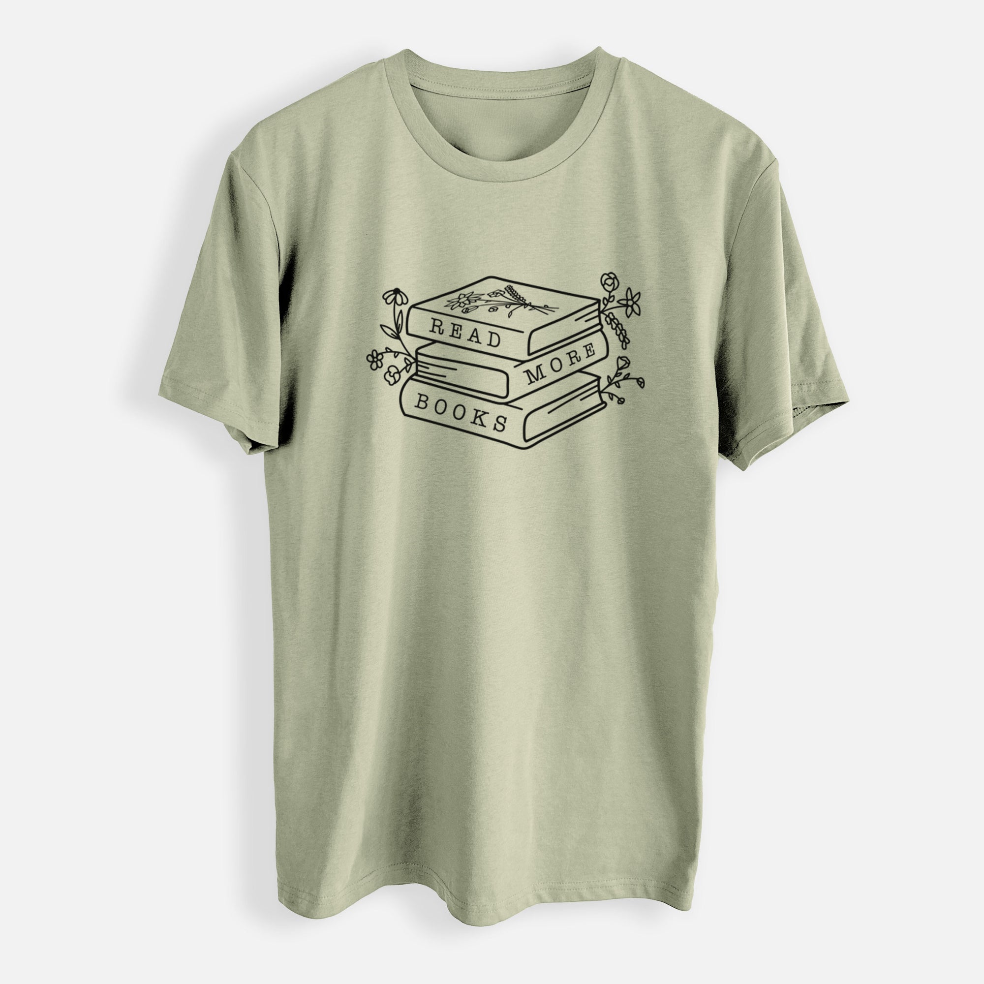 Read More Books - Floral Book Stack - Mens Everyday Staple Tee